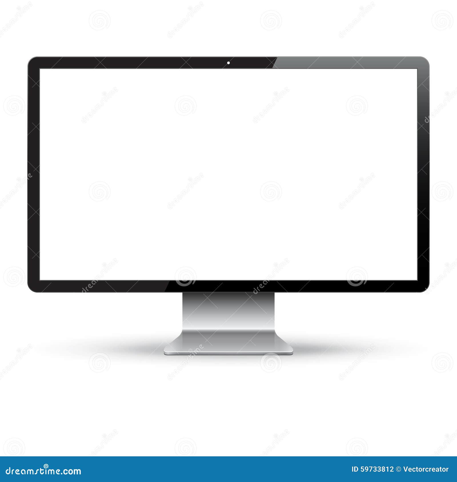 blank computer monitor on white