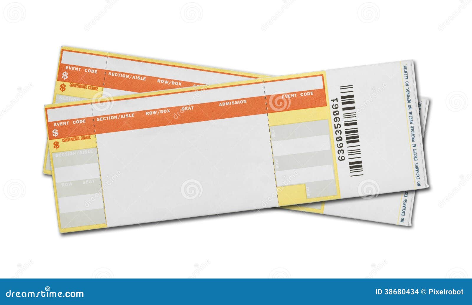 blank concert tickets