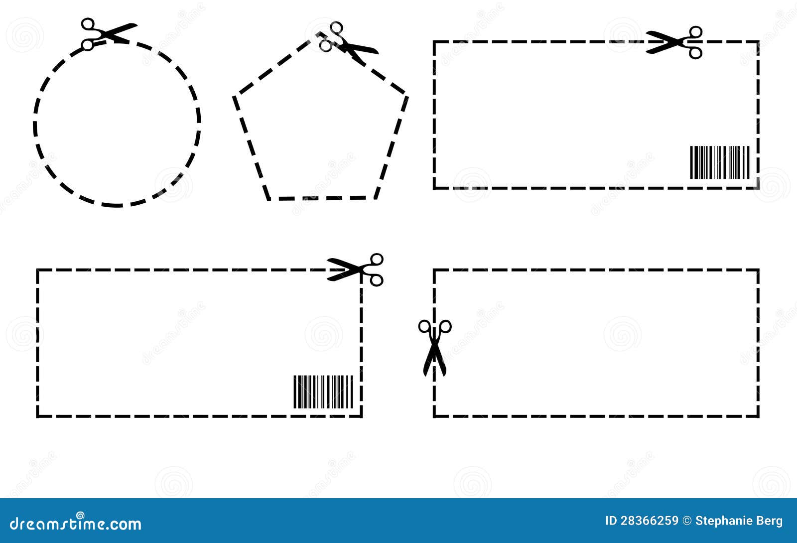 Templates Blank Coupon, Ticket, Label and Tag, Stock Vector