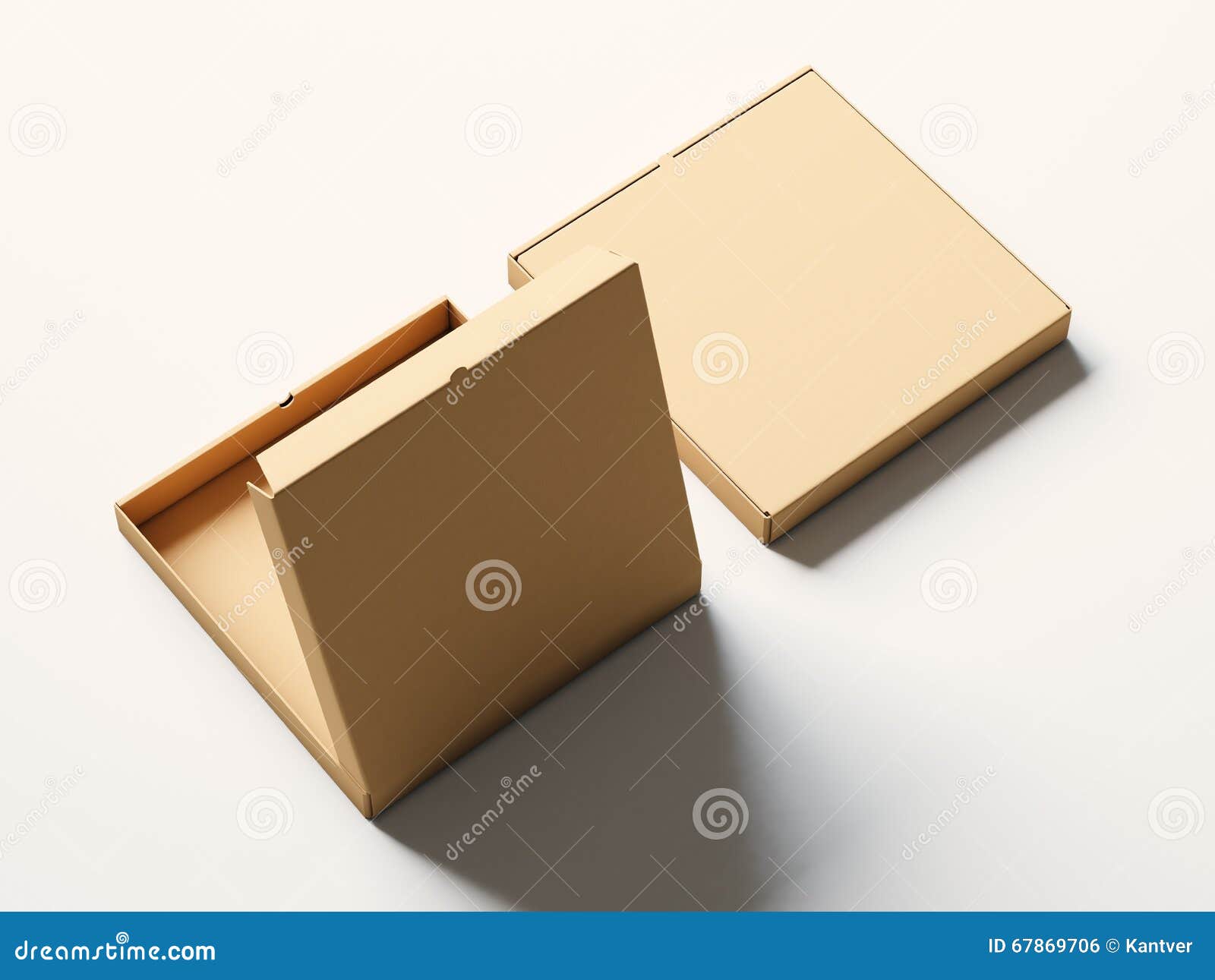 Blank Craft Paper Open Pizza Box On White Background ...