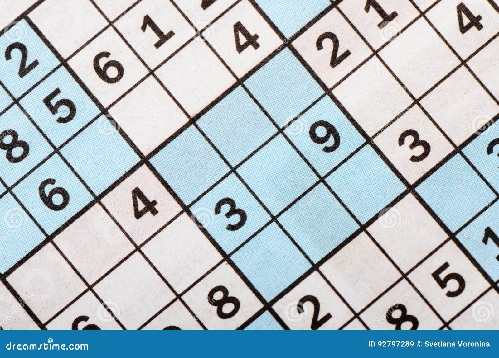 The Blank Crossword Closeup Stock Image Image of concentration