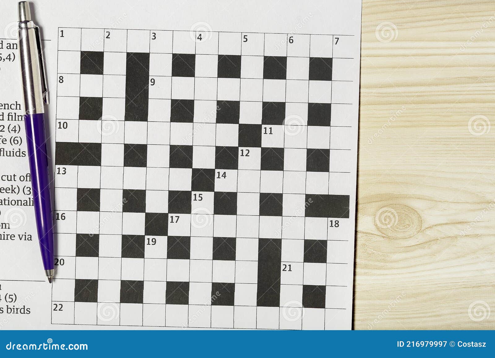 Blank crossword puzzle stock image. Image of cross, square 216979997