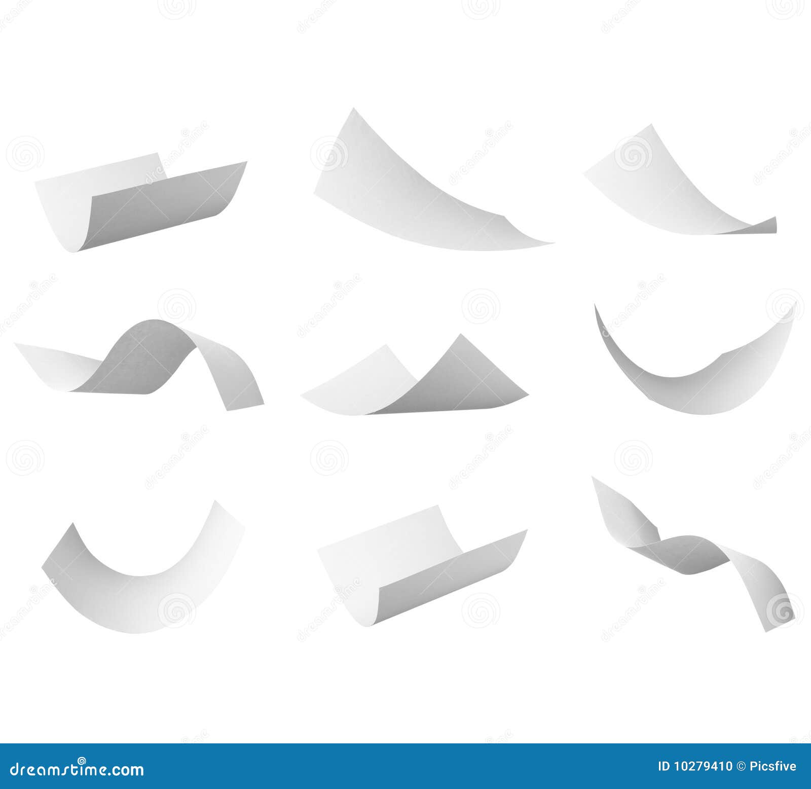 Blank Curl Paper Flying in Wind Stock Photo - Image of book, file: 10279410