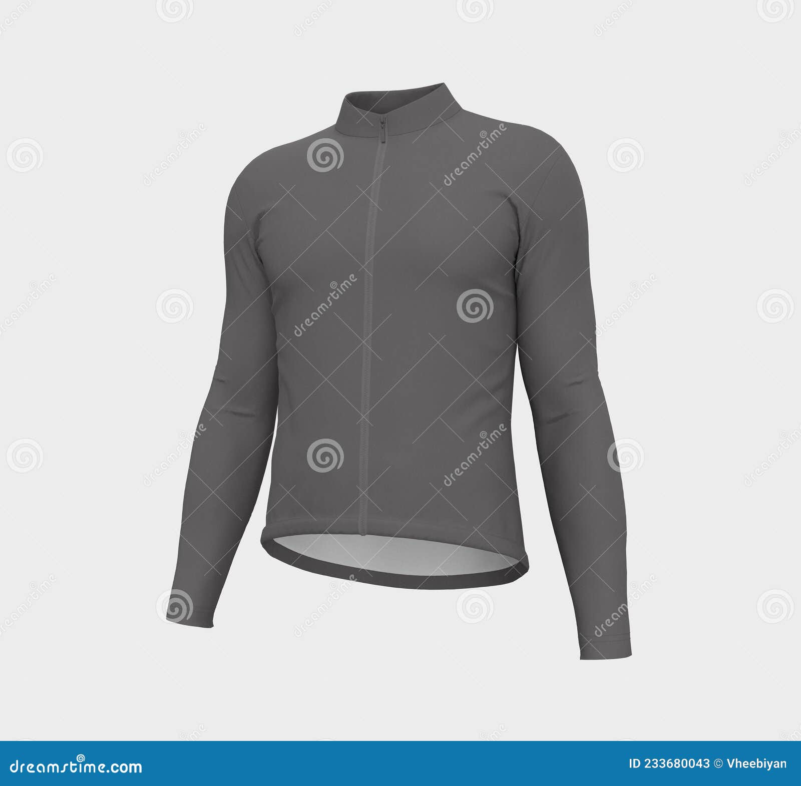 Blank Cycling Jersey Mockup in Front, Side and Back Stock Illustration