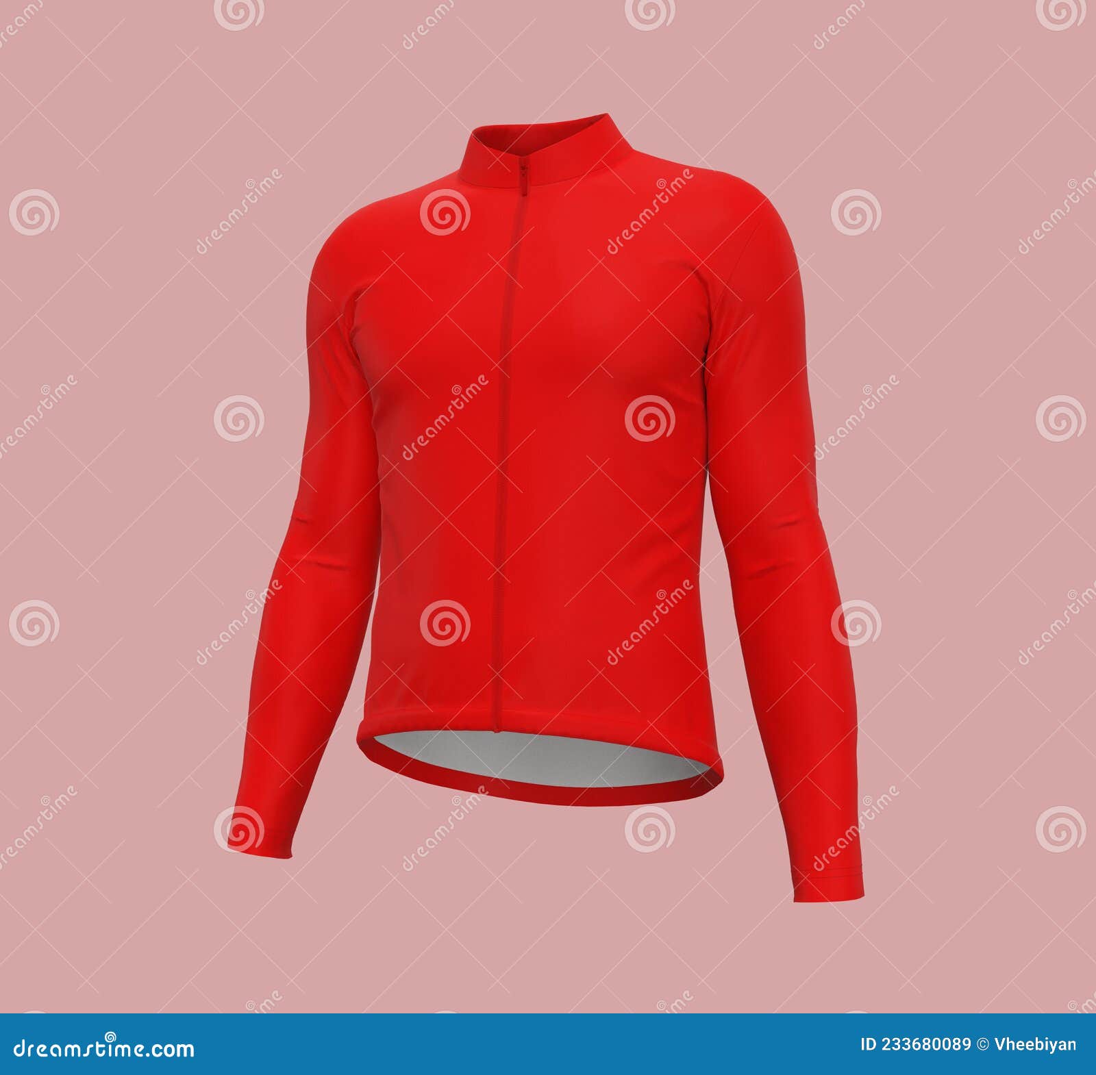 Blank Cycling Jersey Mockup in Front, Side and Back Stock Illustration
