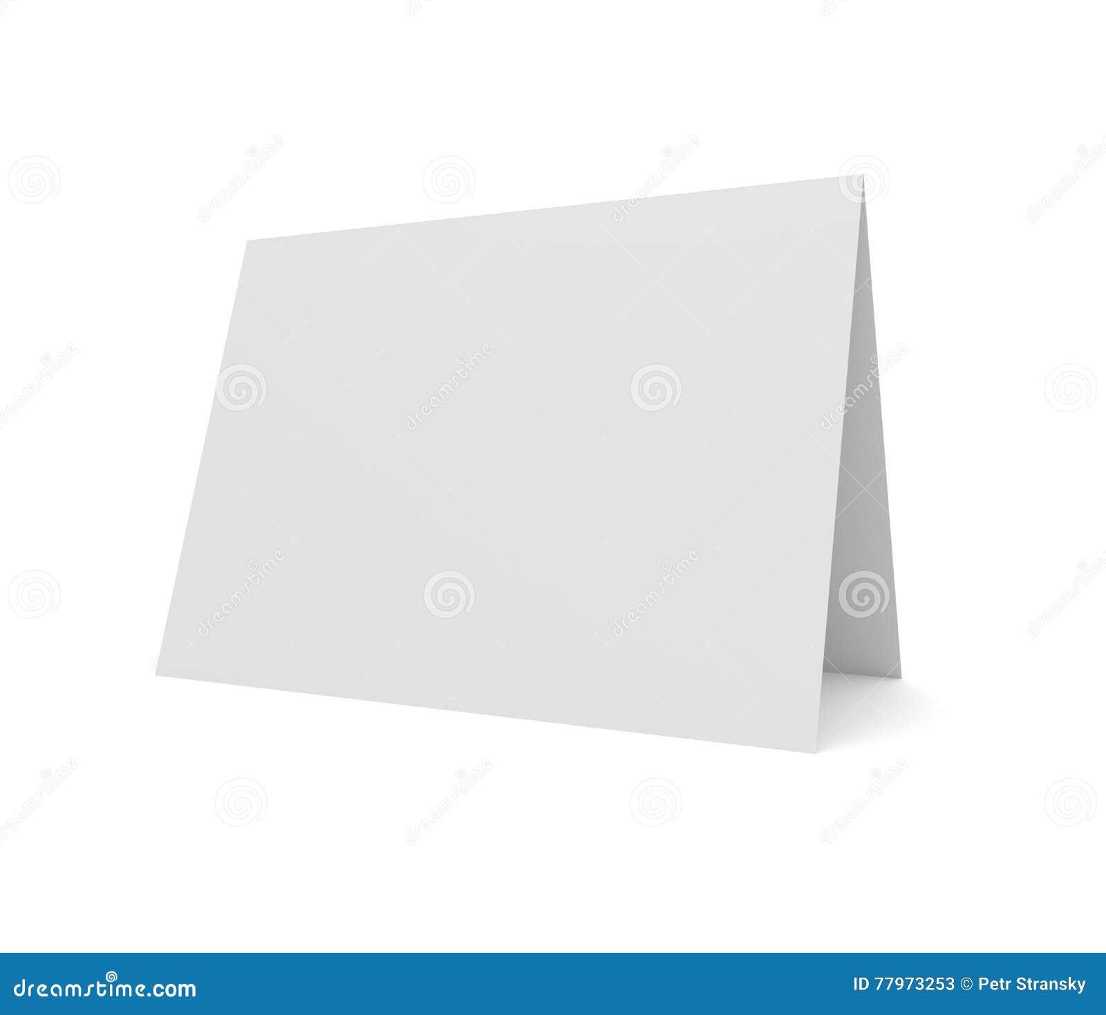 blank 3d  greeting card  on white.