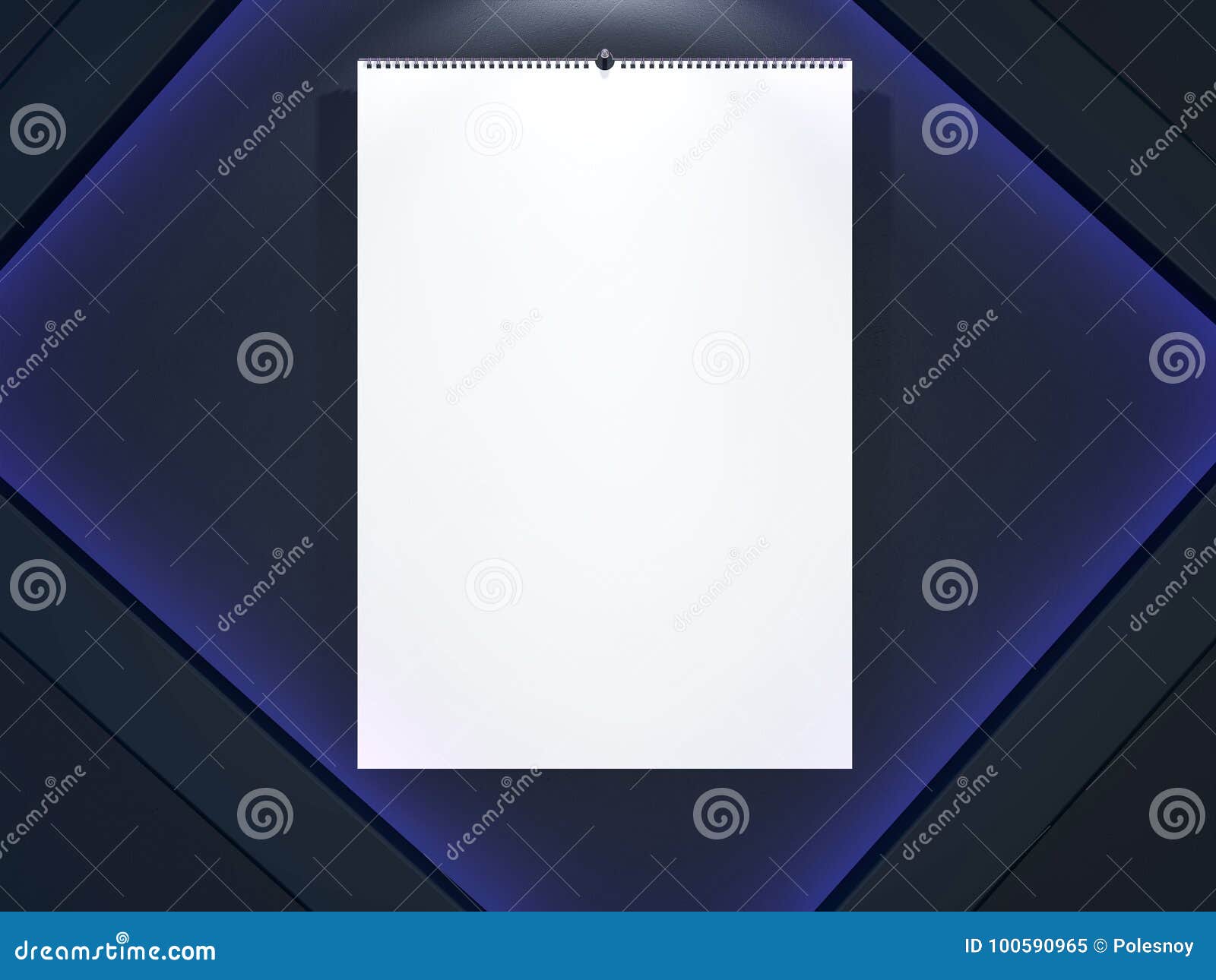 Blank Design Calendar Template with Open Cover with Soft Shadows Stock
