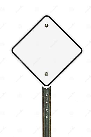 Blank Diamond White Traffic Sign Stock Photo Image Of Border 