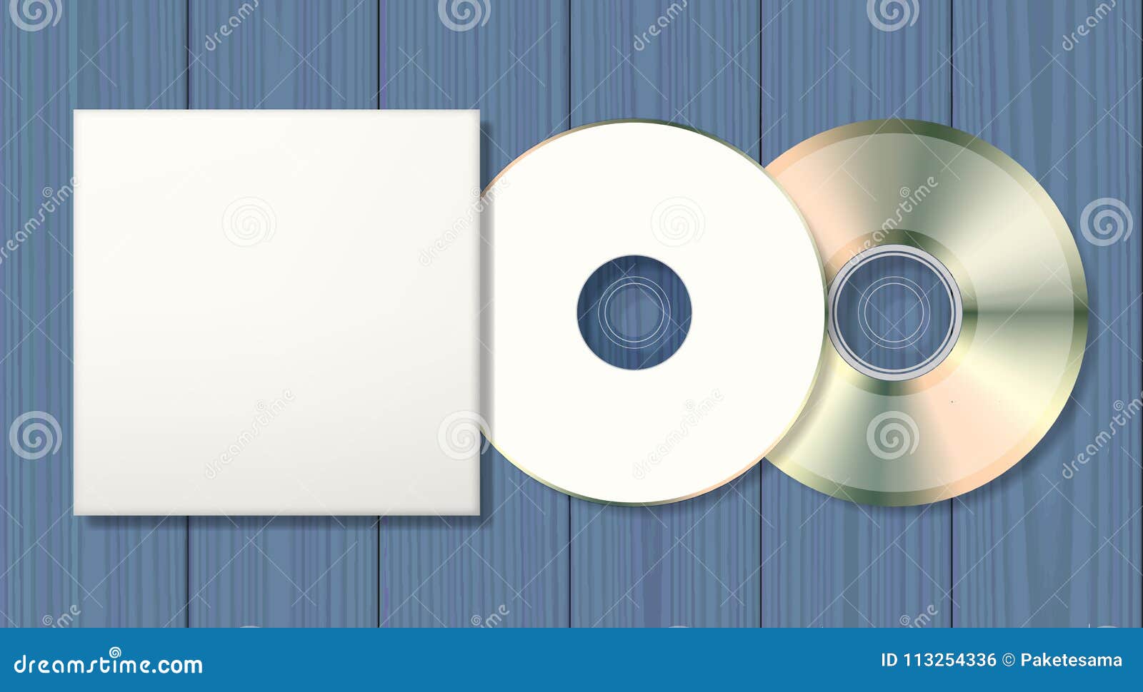 Dvd Disc And Box Template On Plain Background Stock Illustration