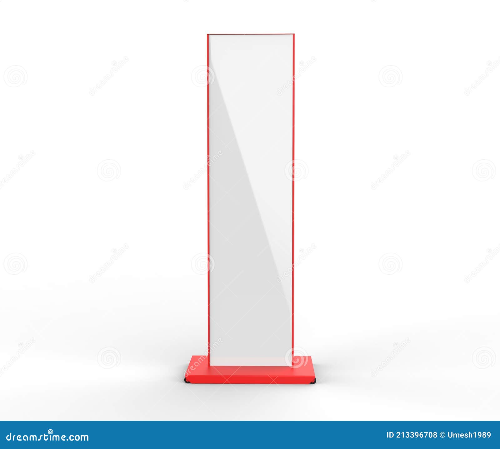 blank double sided outdoor advertising metallic back lit poster stand mock up. curved  led b totem poster light box. 3d render ill