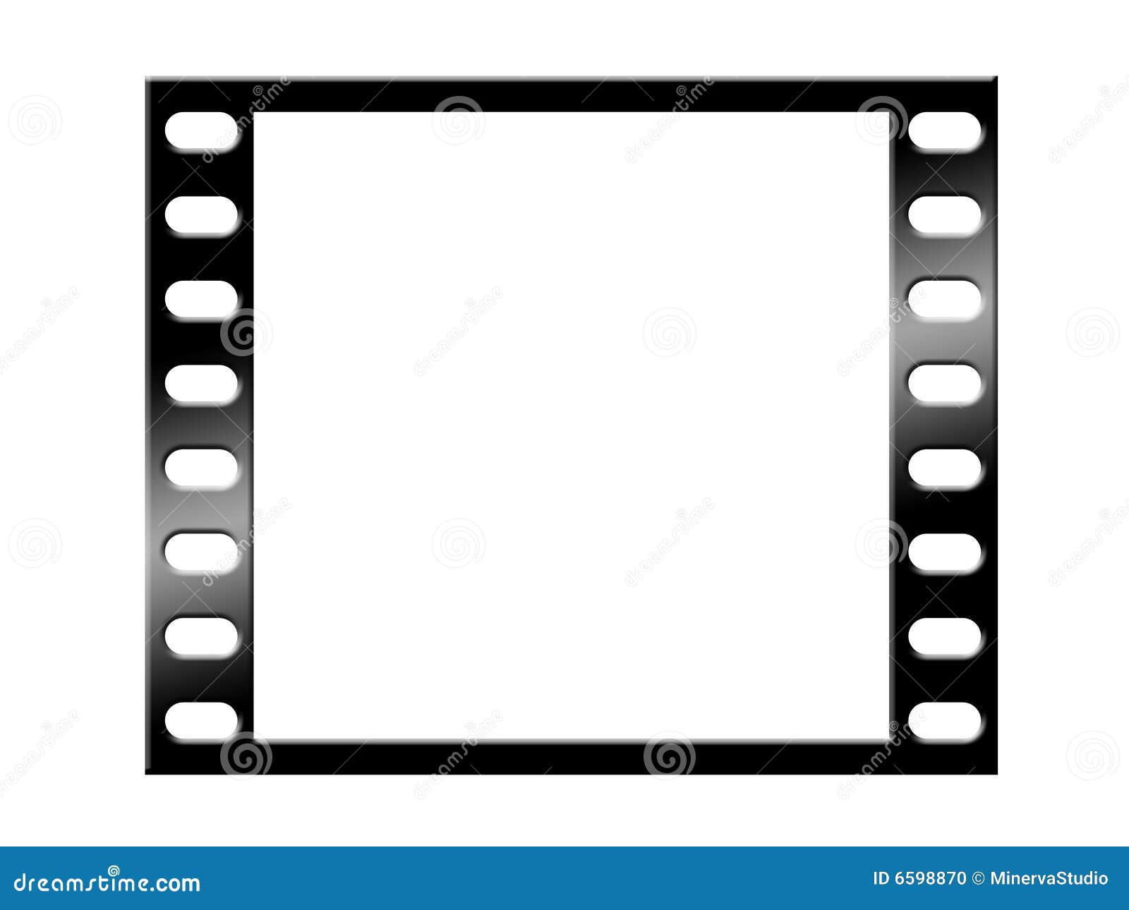 Blank Film Strip Collection. Empty Film Or Photo Frames Set. Negative