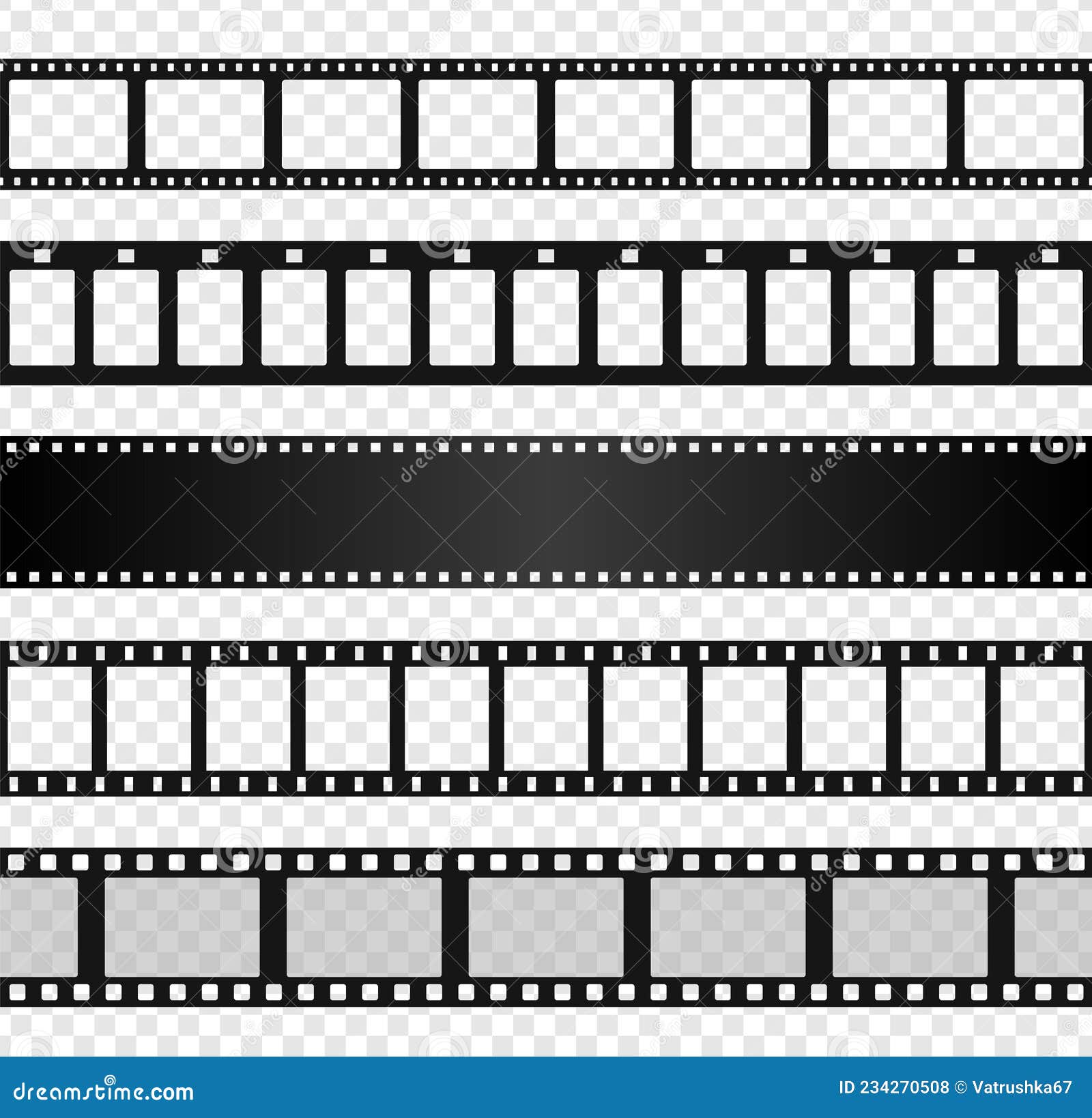 Blank Film Strip Template, Black Movie Reel Photo Frame. Retro Cinema  Filmstrip, Old Negative Reels Camera, Seamless Stock Vector - Illustration  of record, photograph: 234270508