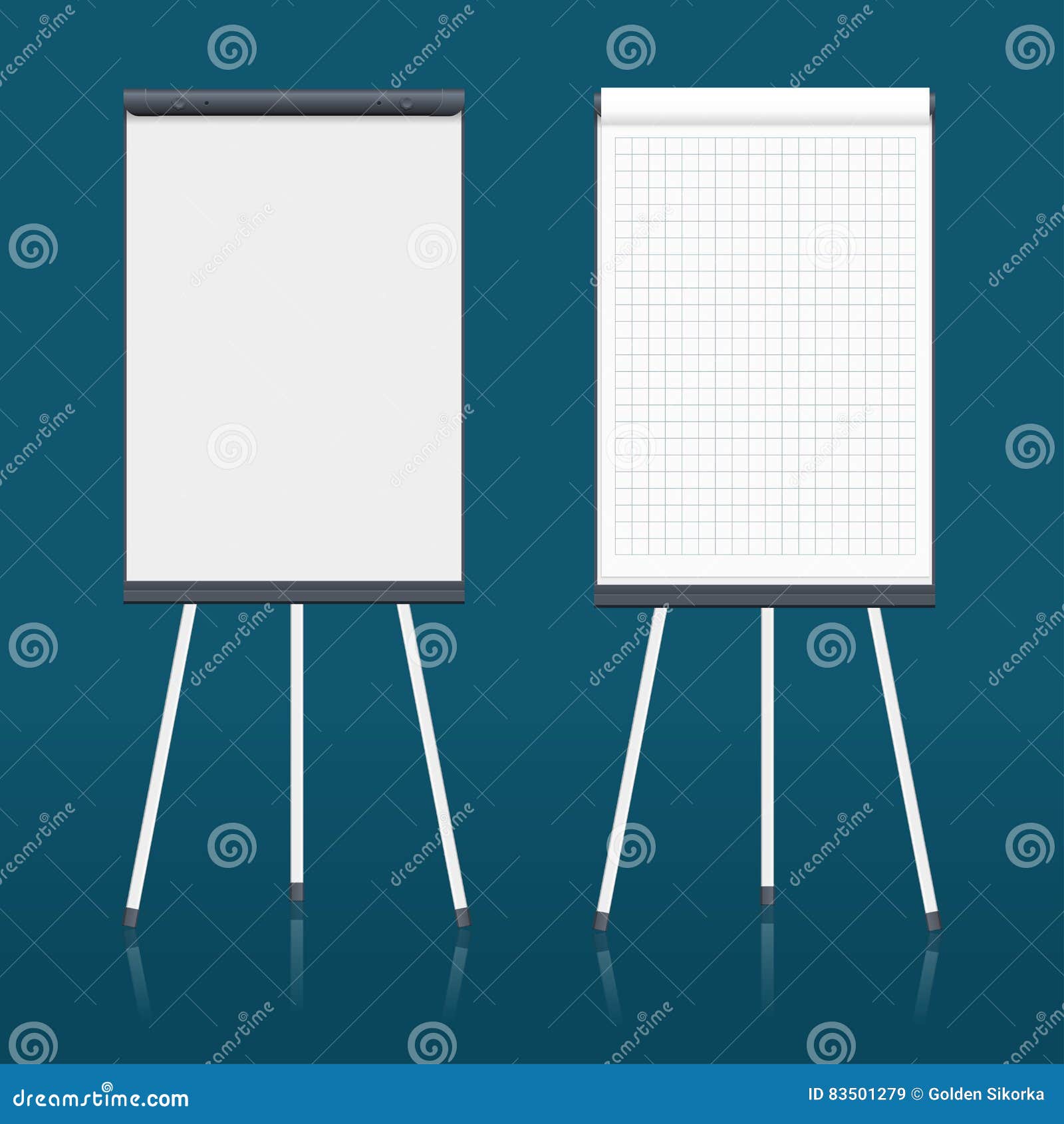 Blank flip chart stock vector. Illustration of object 83501279