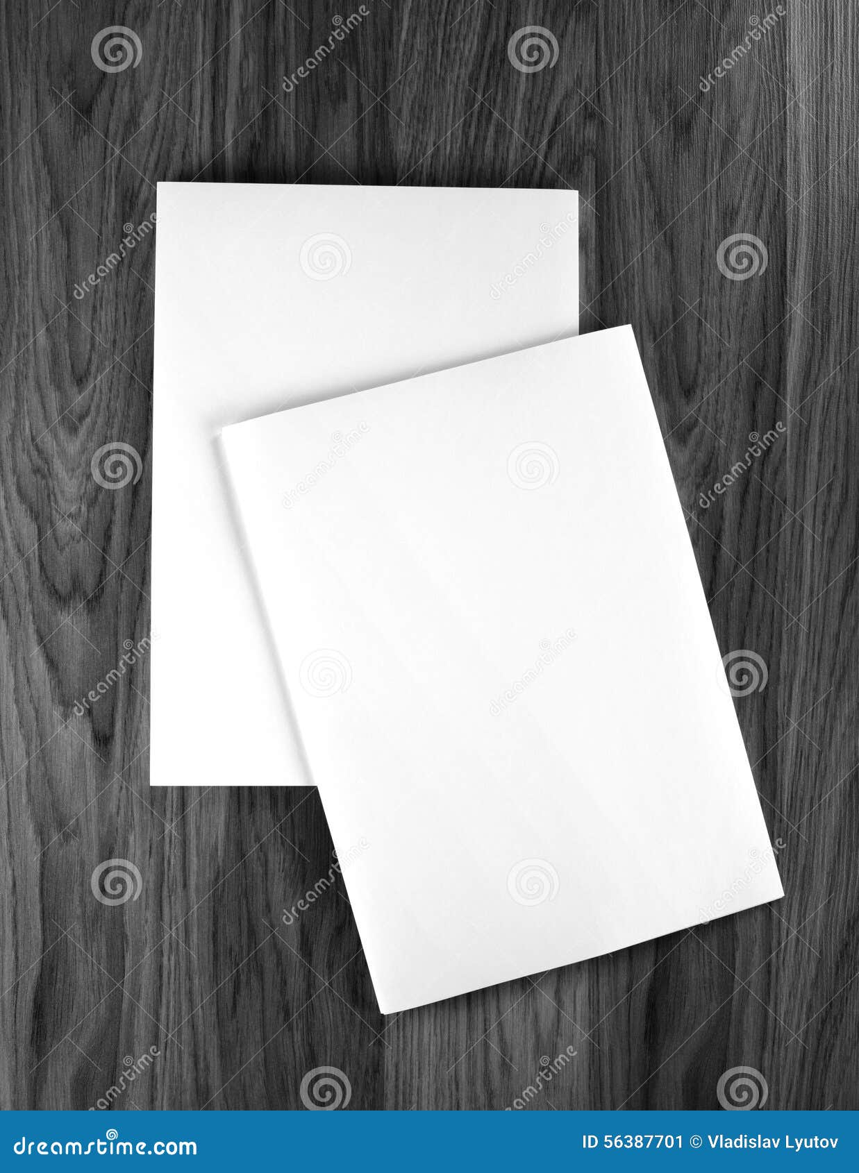 Blank Flyer Poster on Wood To Replace Your Design. Stock Image Image