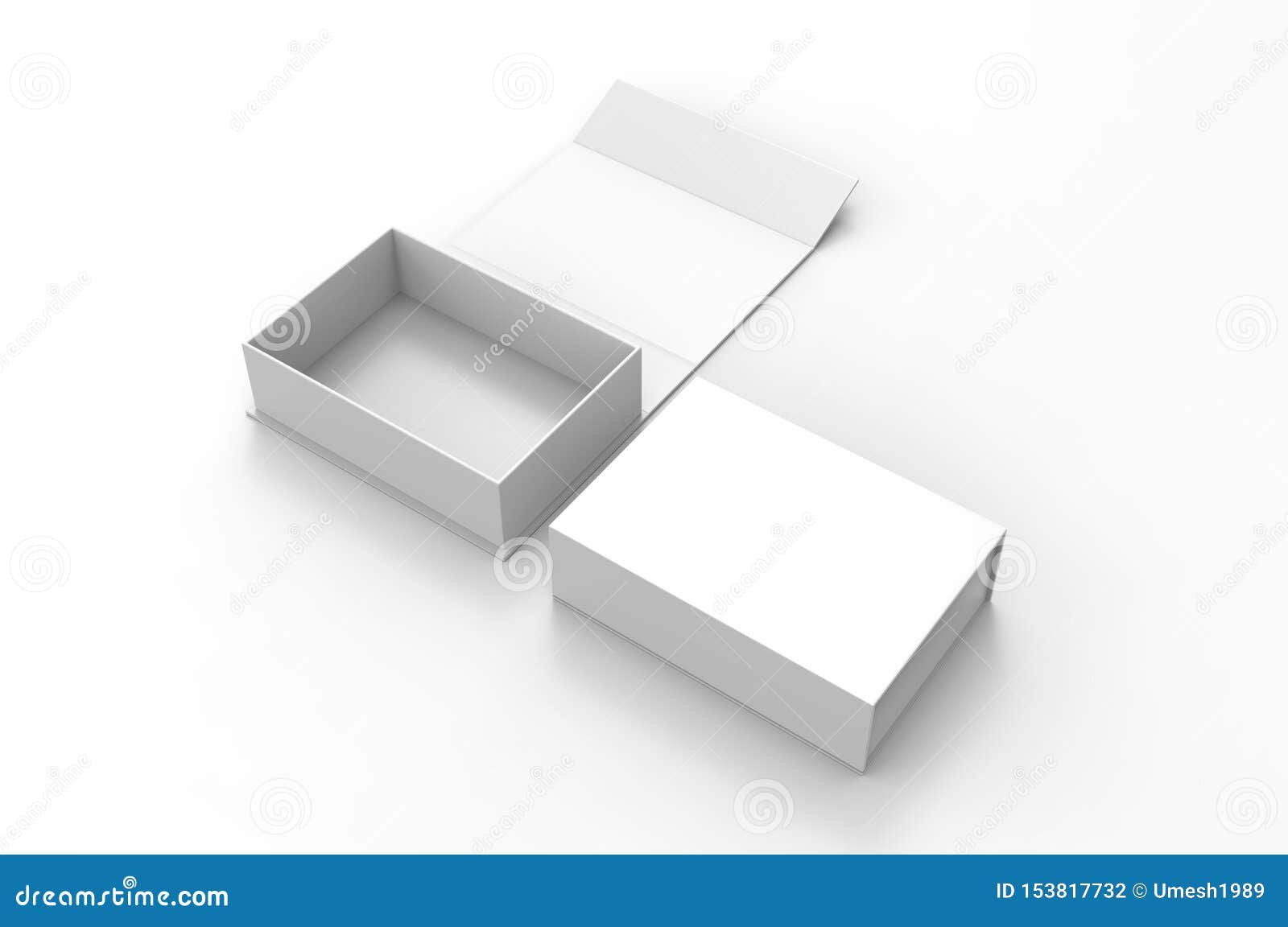 Magnetic Closure Rigid Box Dieline Template Vector Illustration