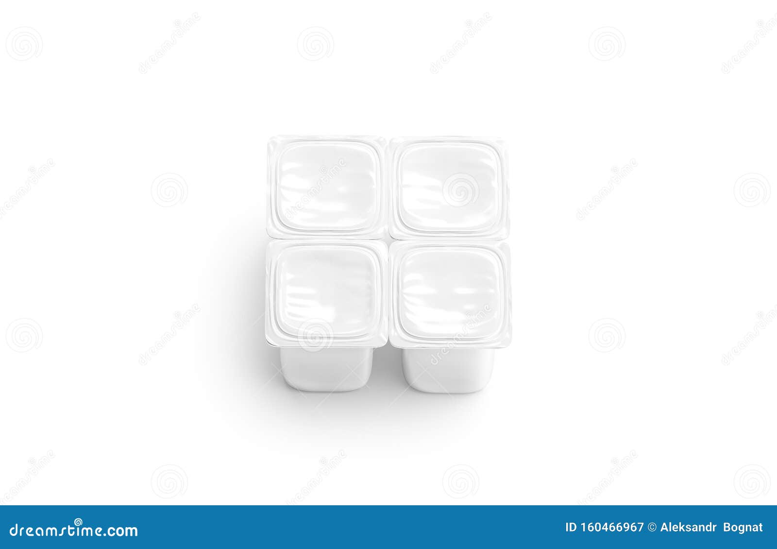 Download Blank Four White Yogurt Box Mock Up , Top View Stock Illustration - Illustration of healthy ...