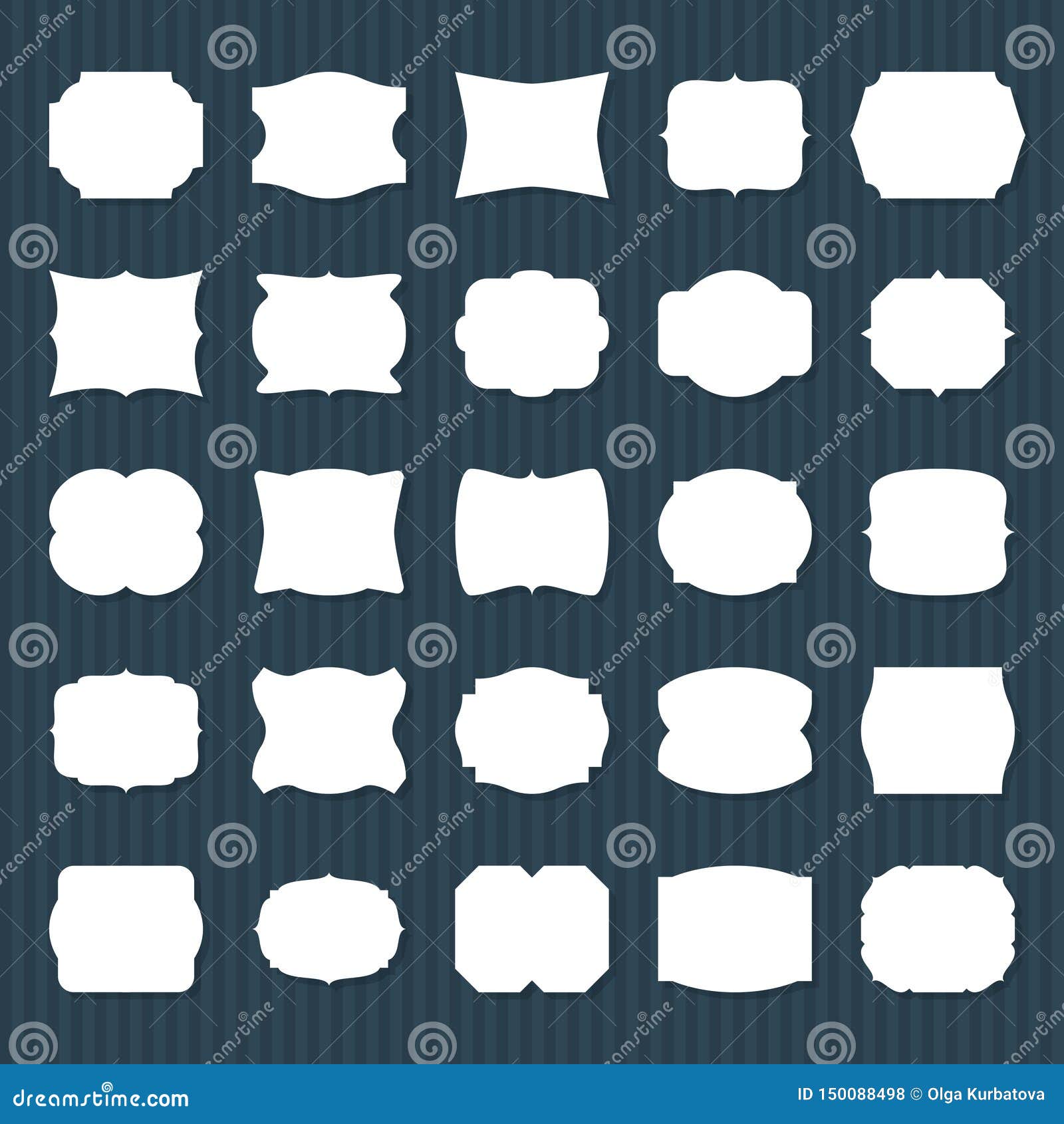 Blank Frame Label Empty Paper Different Shapes Decorative Vintage Card Labels Simple Borders Tags Sticker Set Memo Stock Vector Illustration Of Menu Outline 150088498
