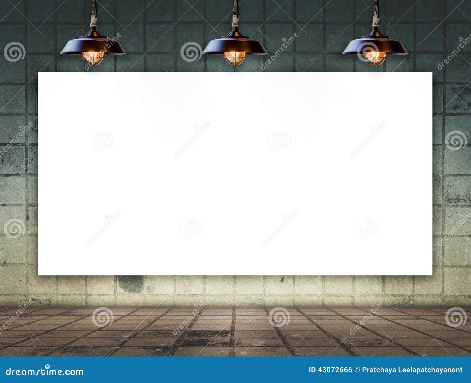 Blank Frame on Tile Wall for Information Message Stock Photo - Image of