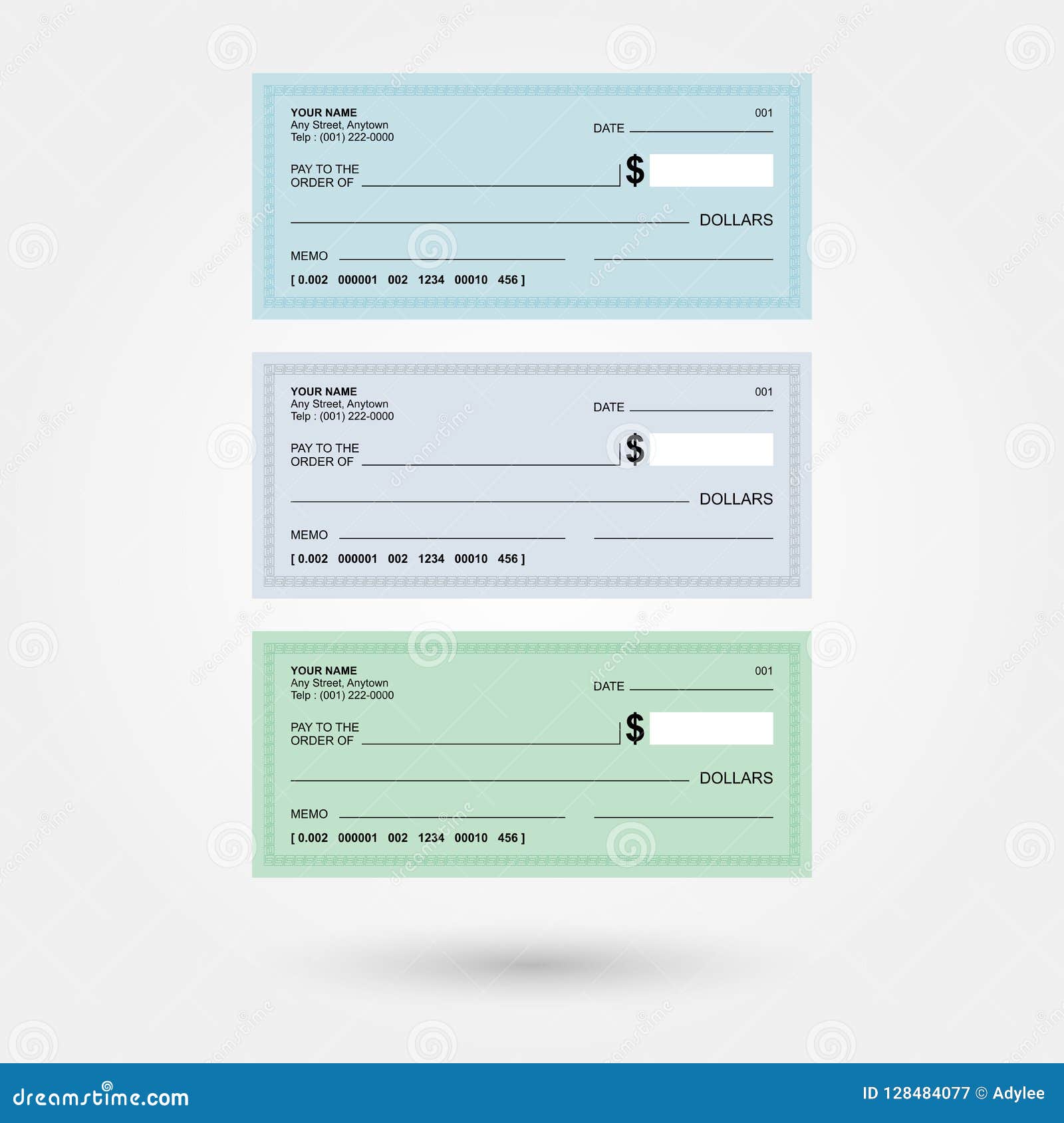 Blank Generic Bank Checks 2 Stock Vector - Illustration of banking ...