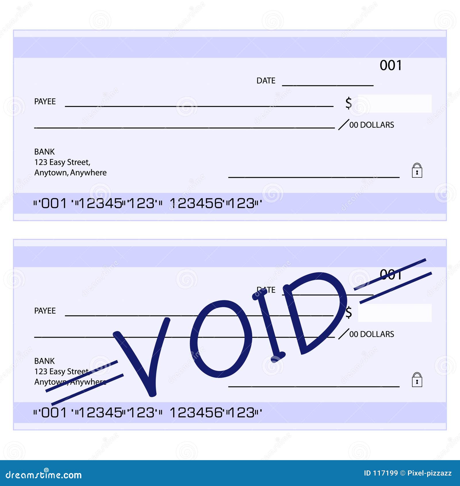 blank generic cheques