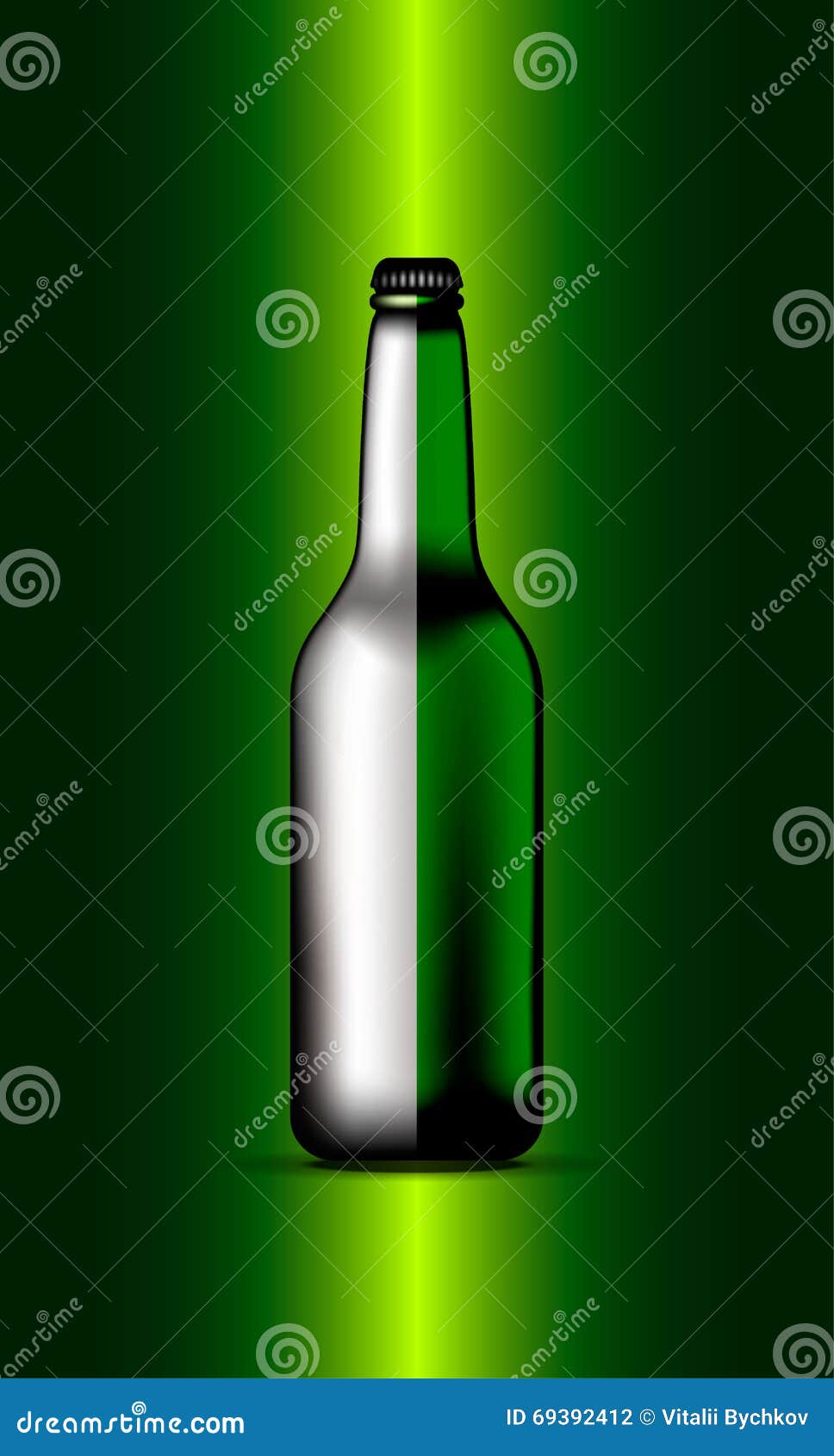 Blank Glass Beer Bottle for New Design Stock Vector Illustration of