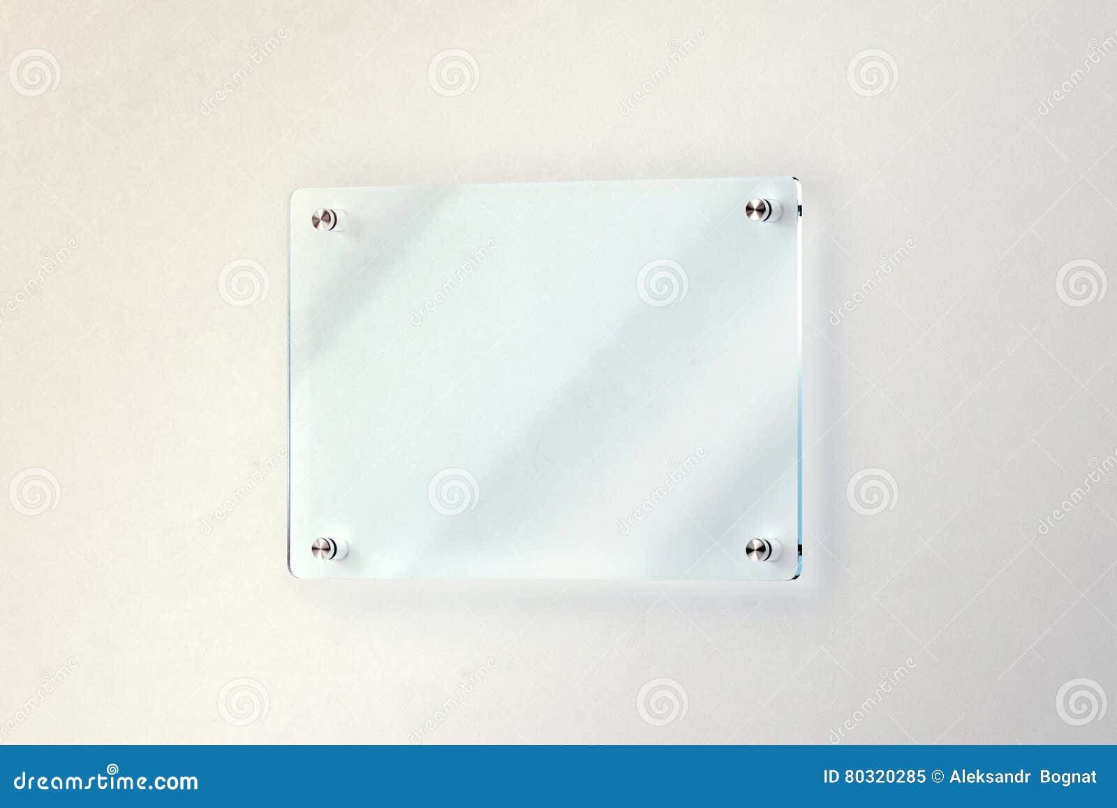 Download Blank Glass Door Plate Mounted On Wall Mockup, Clipping ...