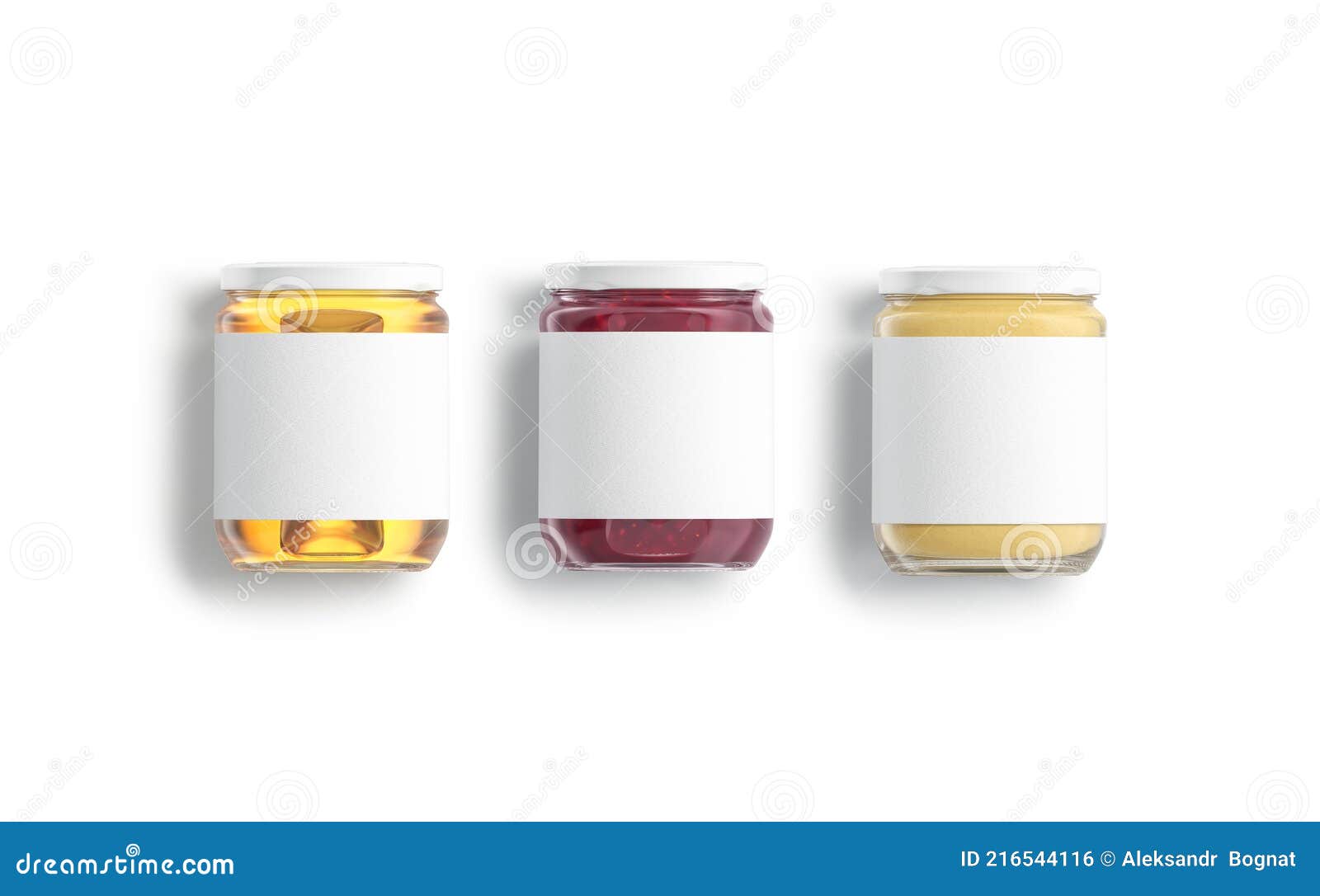 blank glass jar with honey, jam and peanut butter mockup