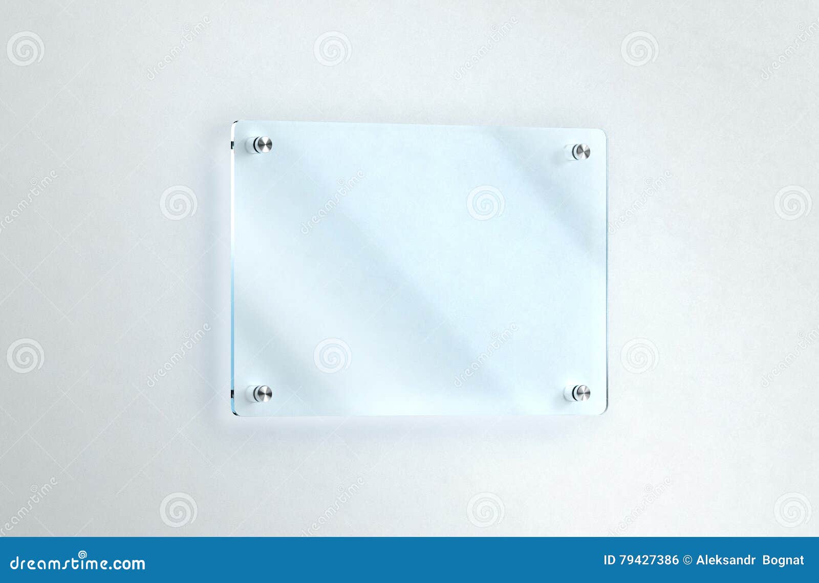 Download Blank Glass Nameplate Mounted On The Wall Mockup, Clipping Path Stock Illustration ...