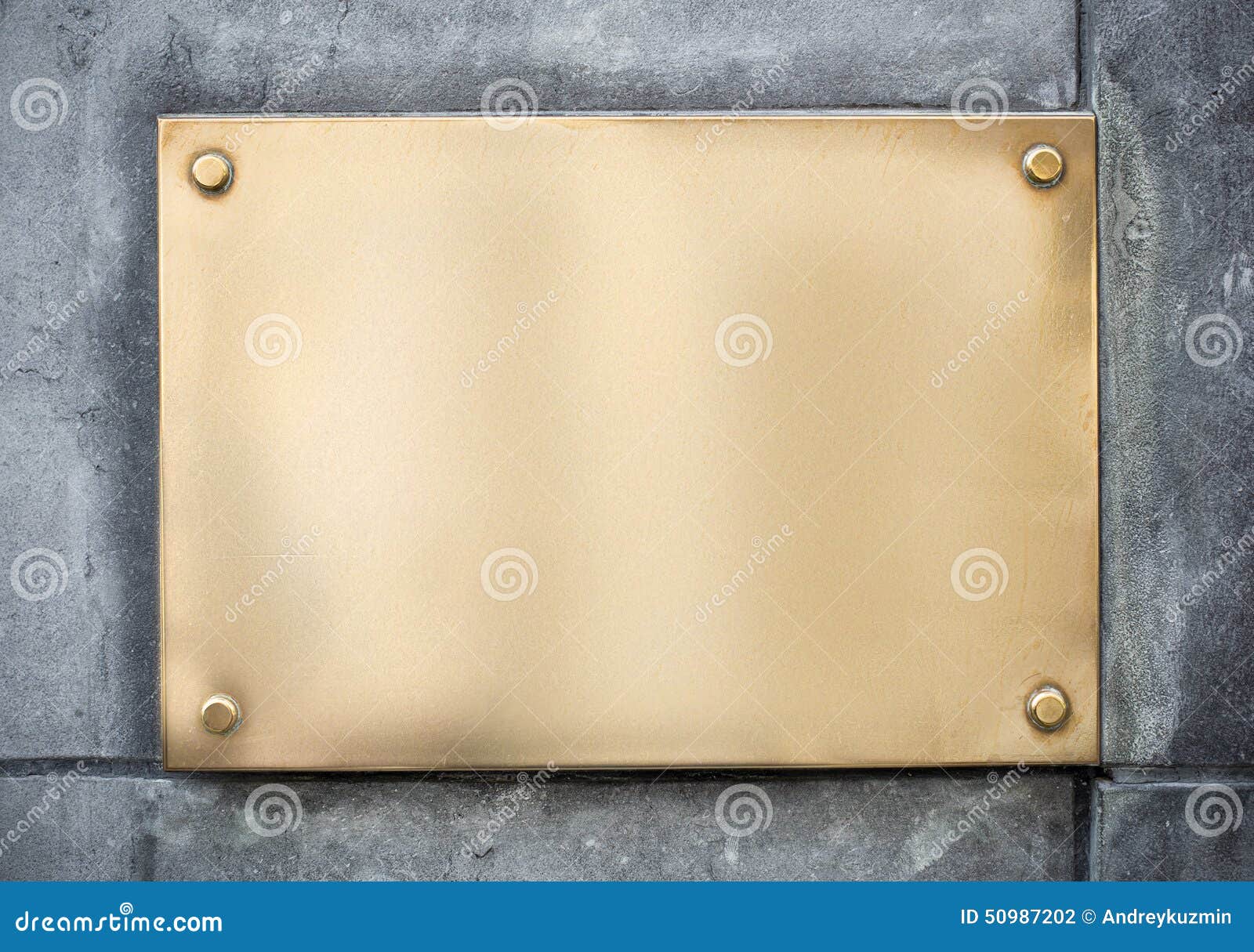 Blank Gold Or Brass Metal Sign Or Nameboard On Stock Photo Image