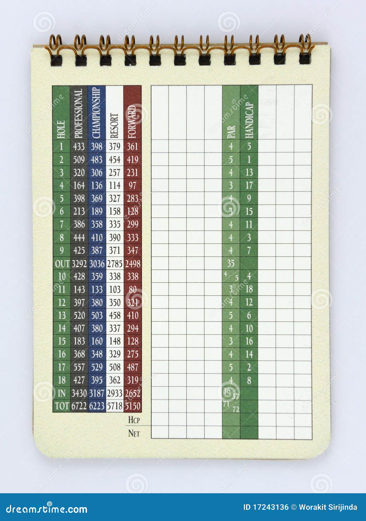 Blank golf score card stock photo. Image of golfing, golf - 22 With Regard To Golf Score Cards Template