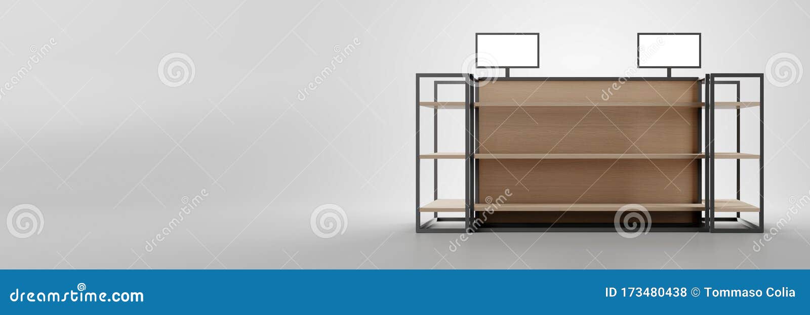 Download Blank gondola display stock illustration. Illustration of mockup - 173480438