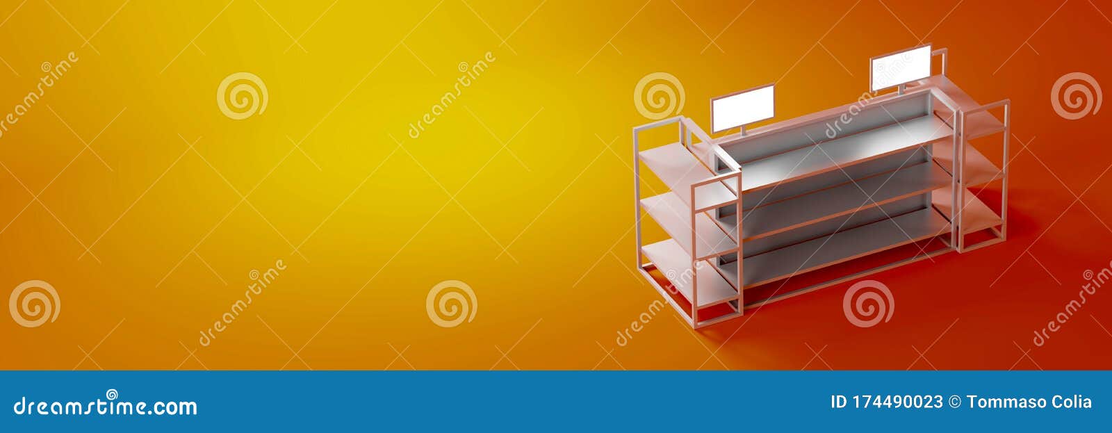 Download Blank Gondola Display, Retail Design Stock Illustration - Illustration of marketing, showcase ...