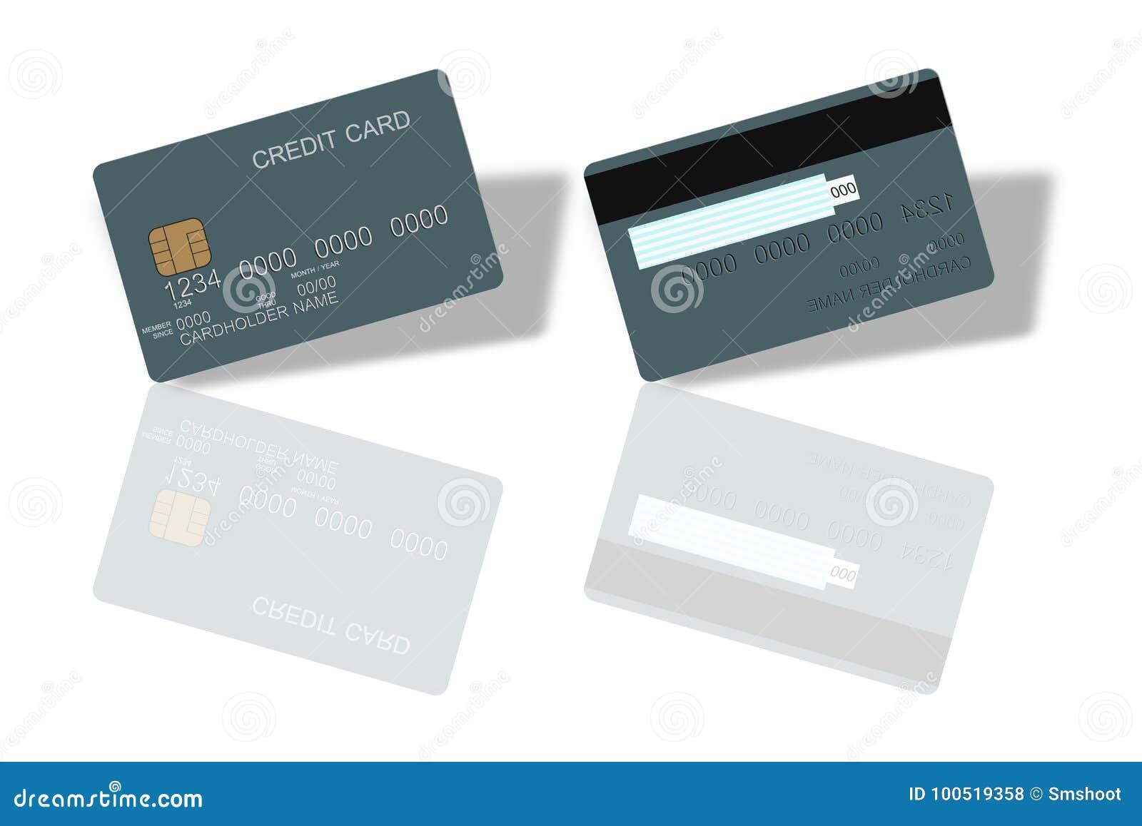 Blank Green credit card stock illustration. Illustration of business