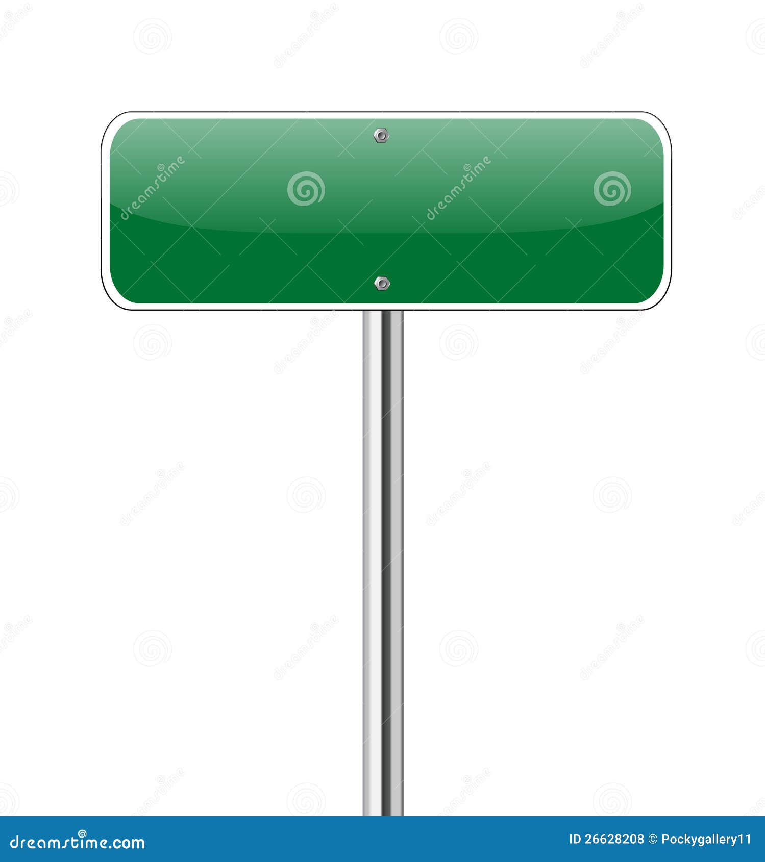 Blank Green Road Sign Royalty Free Stock Photos - Image: 26628208