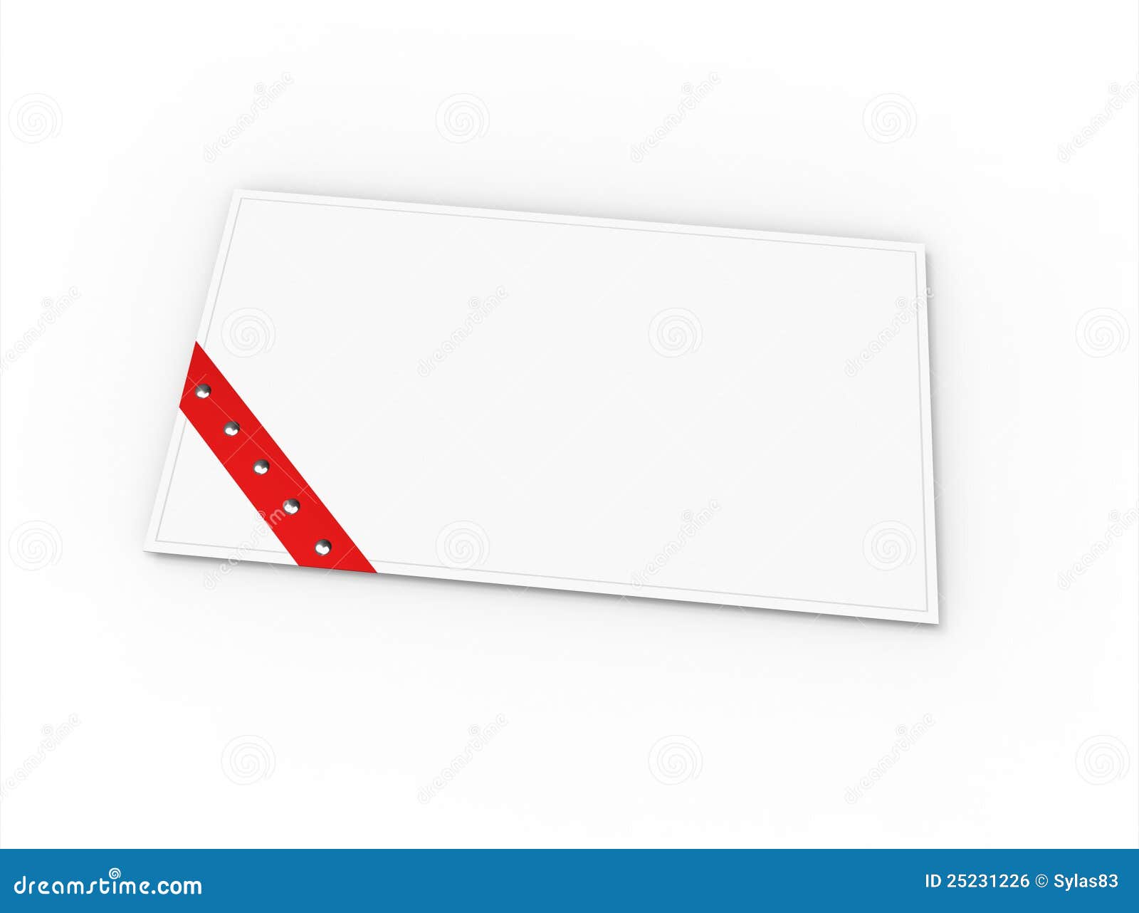 Blank Greeting Card with Red Ribbon Stock Illustration Illustration