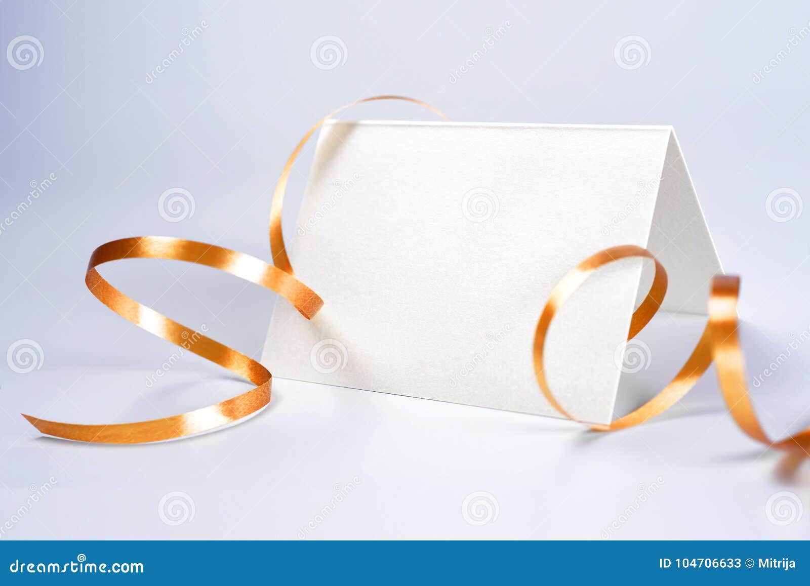 Blank Greeting or Thank You Card Decorated with Yellow Ribbon Stock Image -  Image of silvester, mail: 104706633