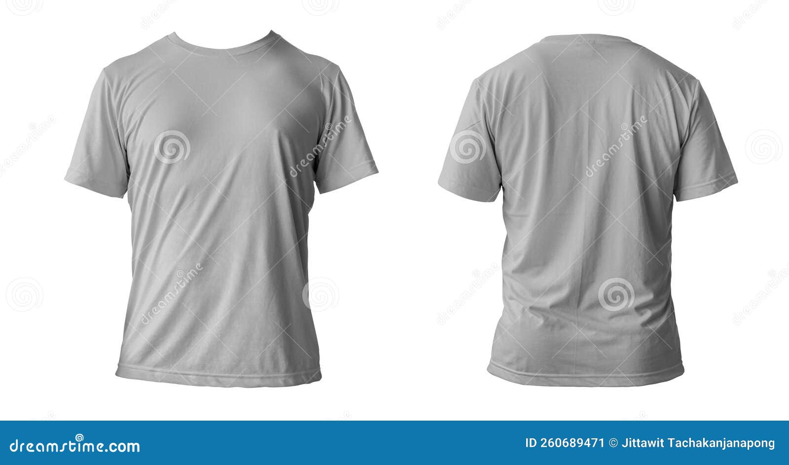 Blank Grey Clean T-shirt Mockup, Isolated, Front View. Empty Tshirt ...