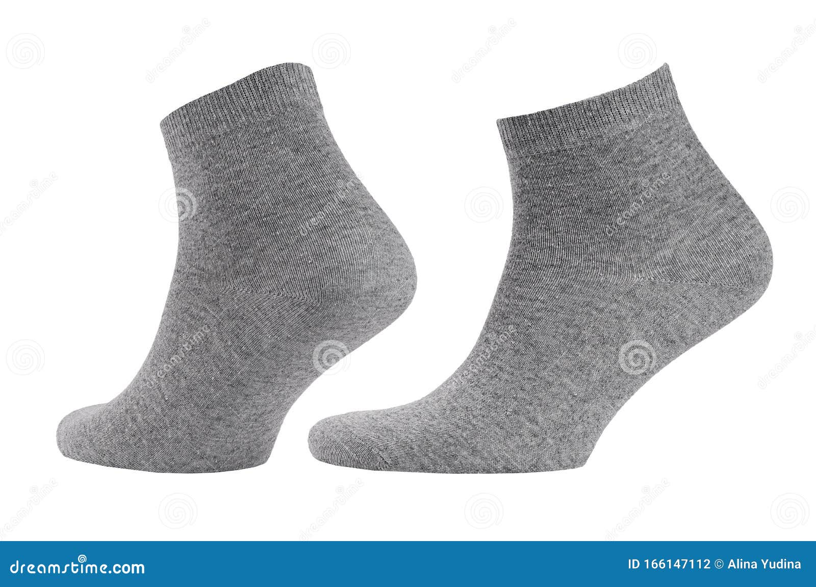 Blank Grey Cotton Medium Socks on Invisible Foot Isolated on White ...