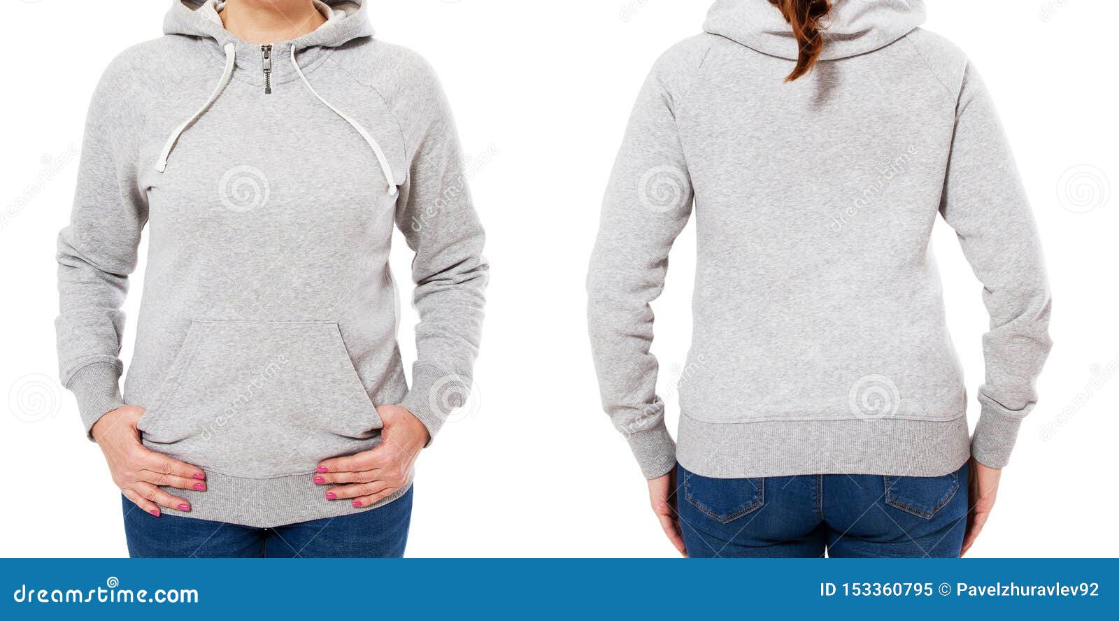 Download Blank Grey Sweatshirt Mock Up Set Isolated, Front And Back ...