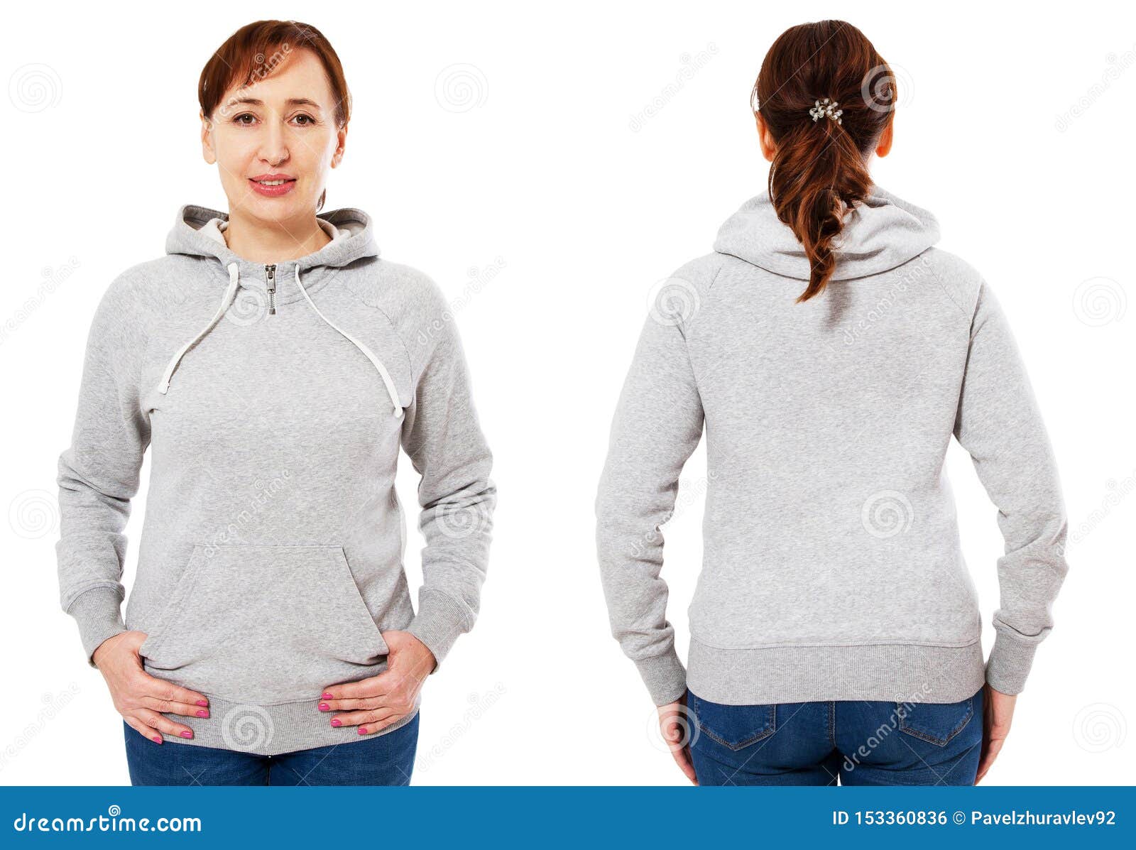 Download Blank Grey Sweatshirt Mock Up Set Isolated, Front And Back ...