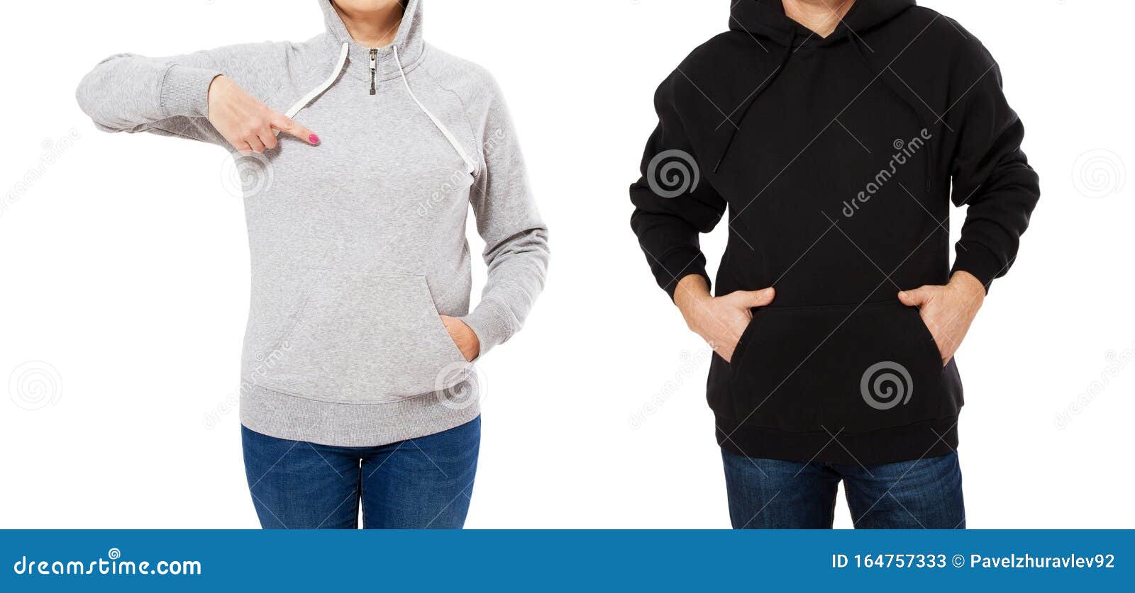 Download Blank Greyblack Sweatshirt Mock Up Isolated. Couple Wear Dark Hoodie Mockup. Plain Hoody Design ...