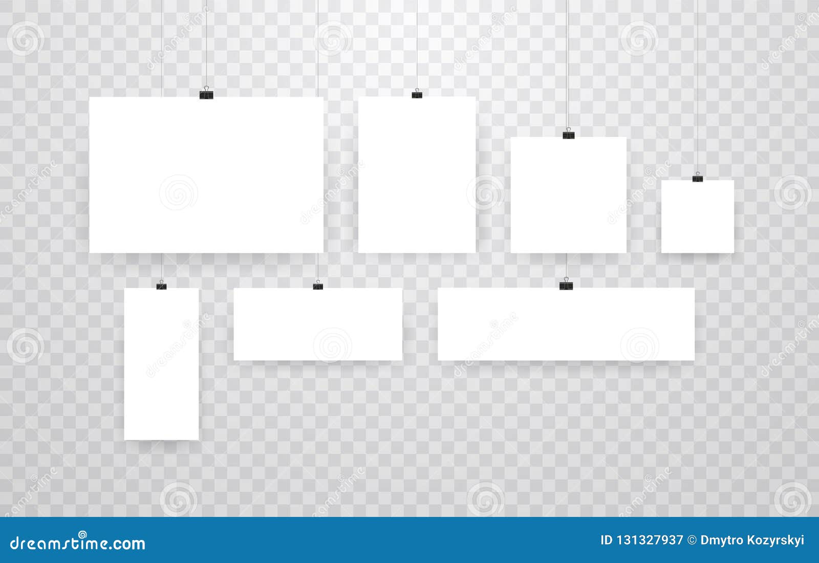 blank hanging photo frames or poster templates isolated on frames templates