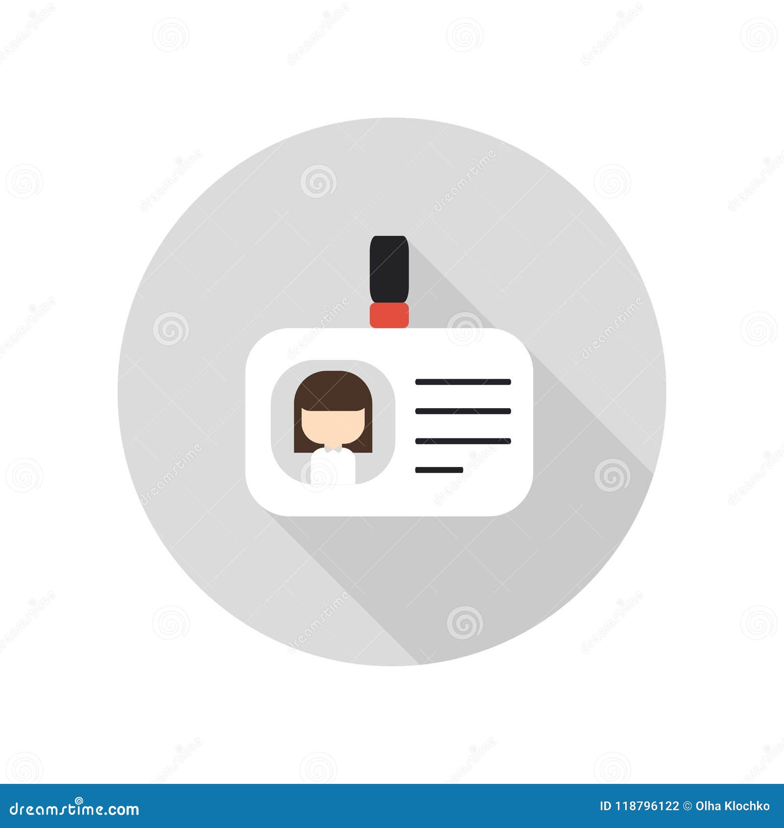 Blank Id Cards With Clasp Icon Id Badge Identification