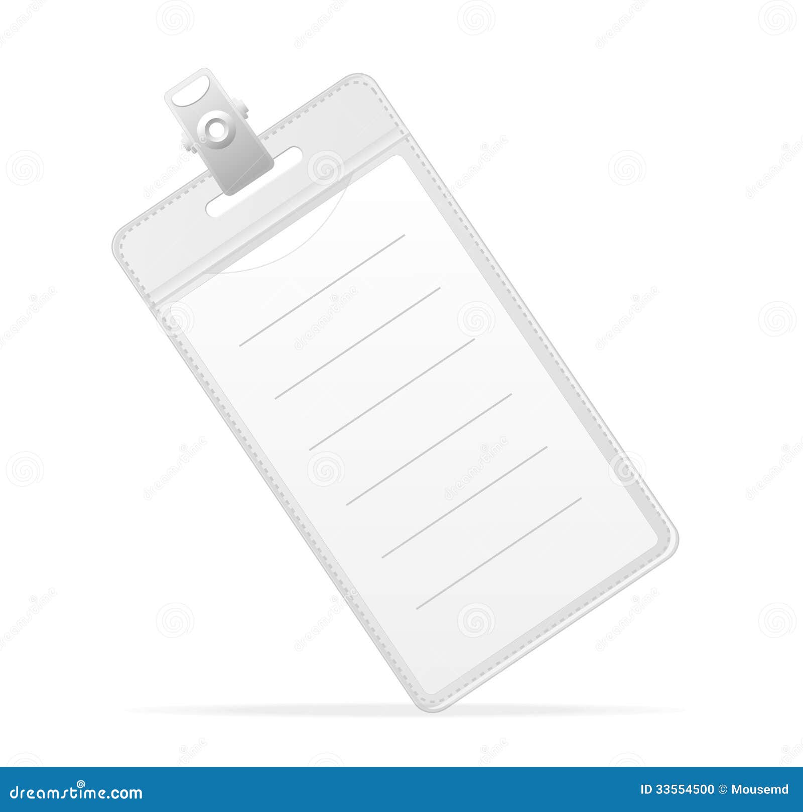 Blank ID Identification Card Badge Isolated Stock