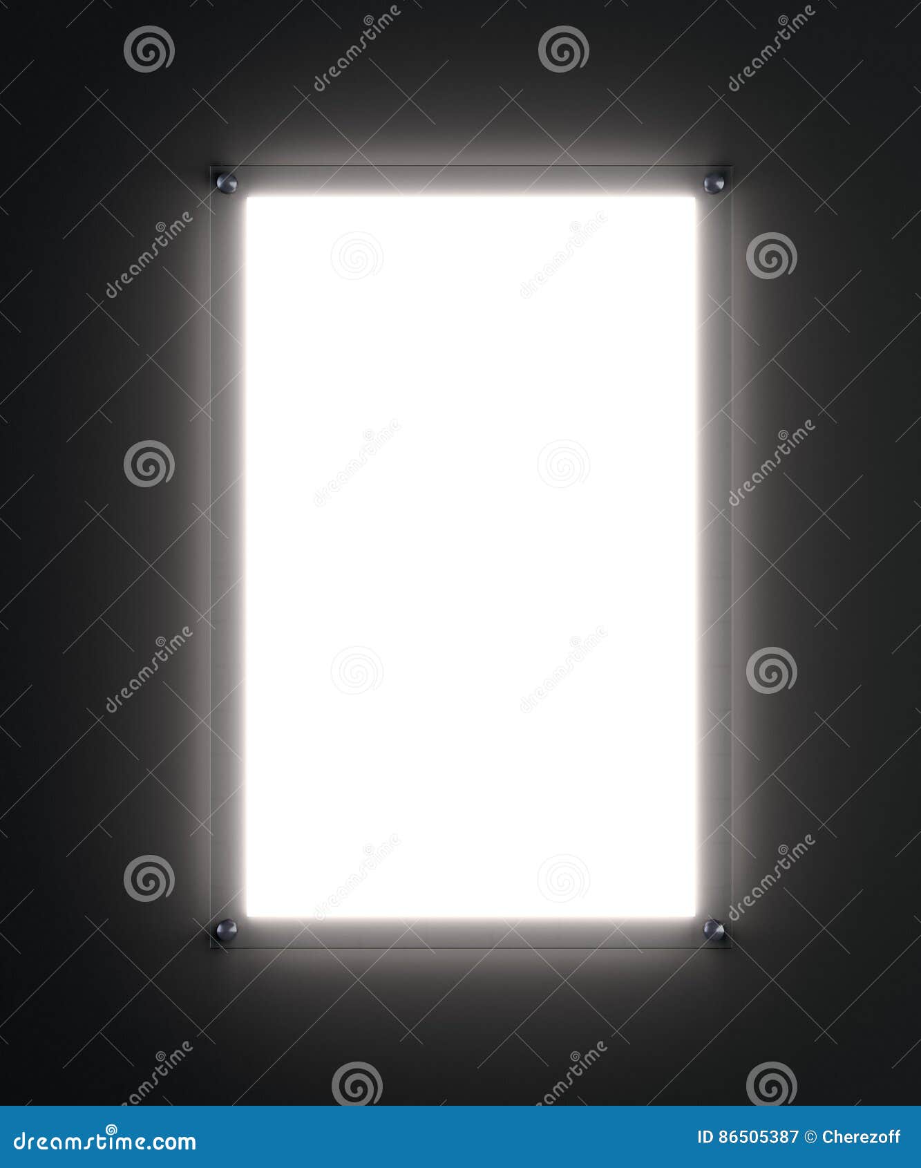 blank illuminated white poster mockup