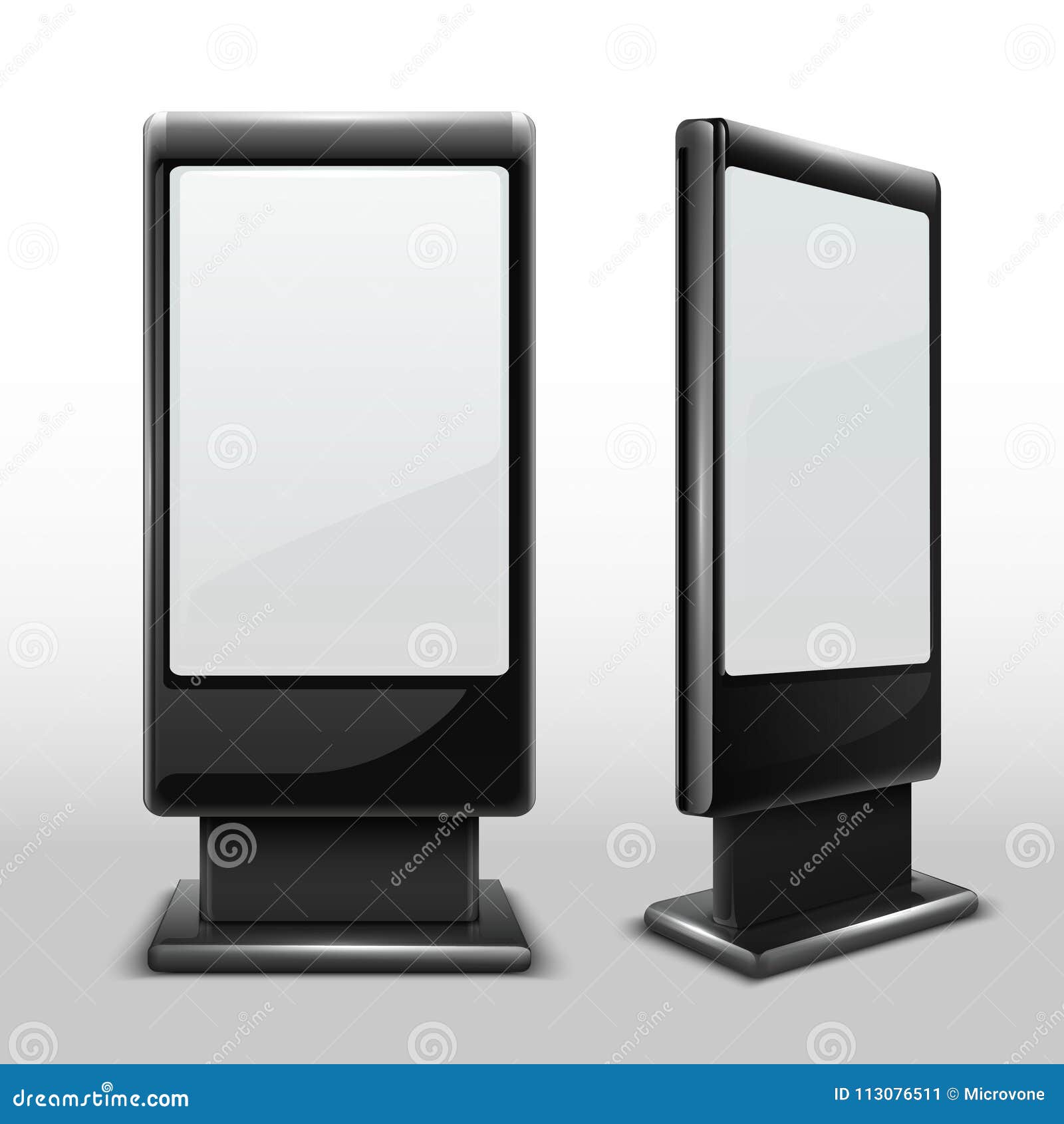 Download Blank Interactive Outdoor Kiosk Digital Tv Standing Touch Screen Isolated Vector Mockup Stock Vector Illustration Of Blank Monitor 113076511