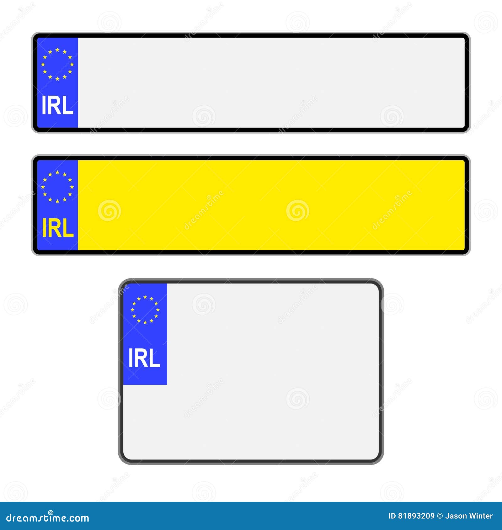 blank irish licence plates