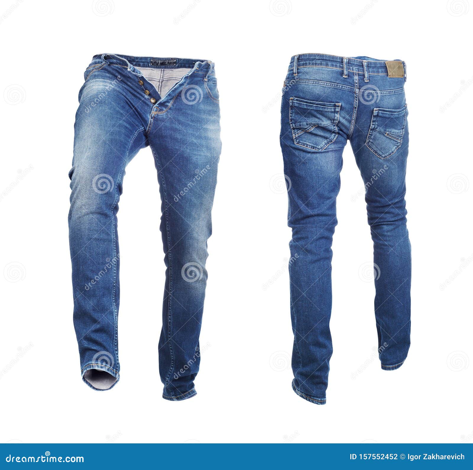 Blank Jeans Pants Frontside and Backside Stock Photo - Image of cotton ...