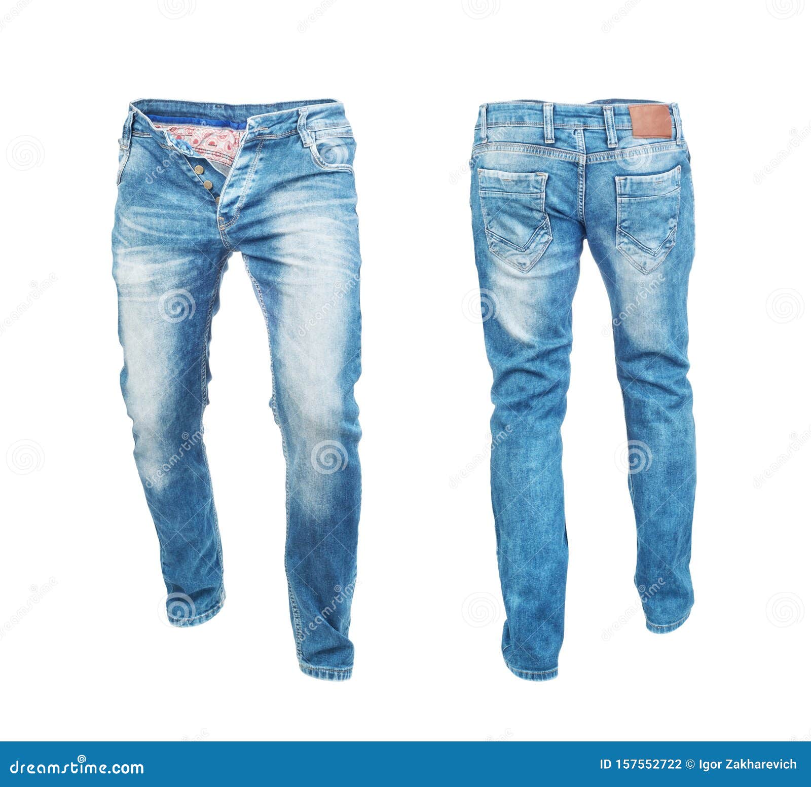 Blank Jeans Pants Frontside and Backside Stock Photo - Image of design ...