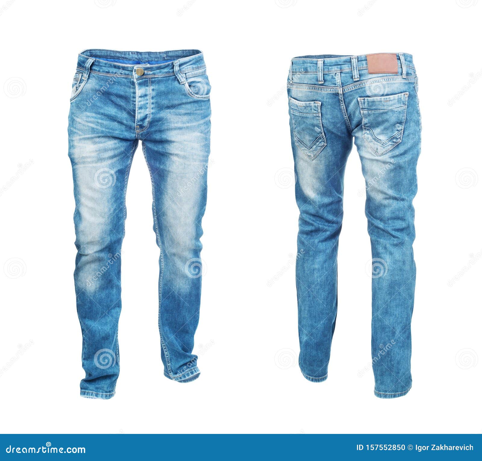 Blank Jeans Pants Frontside and Backside Stock Photo - Image of design ...